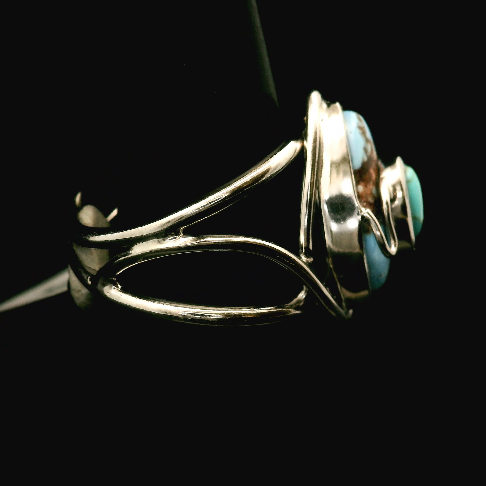 Golden Hill Turquoise Cuff Ring for Good Luck, Prosperity and Protection