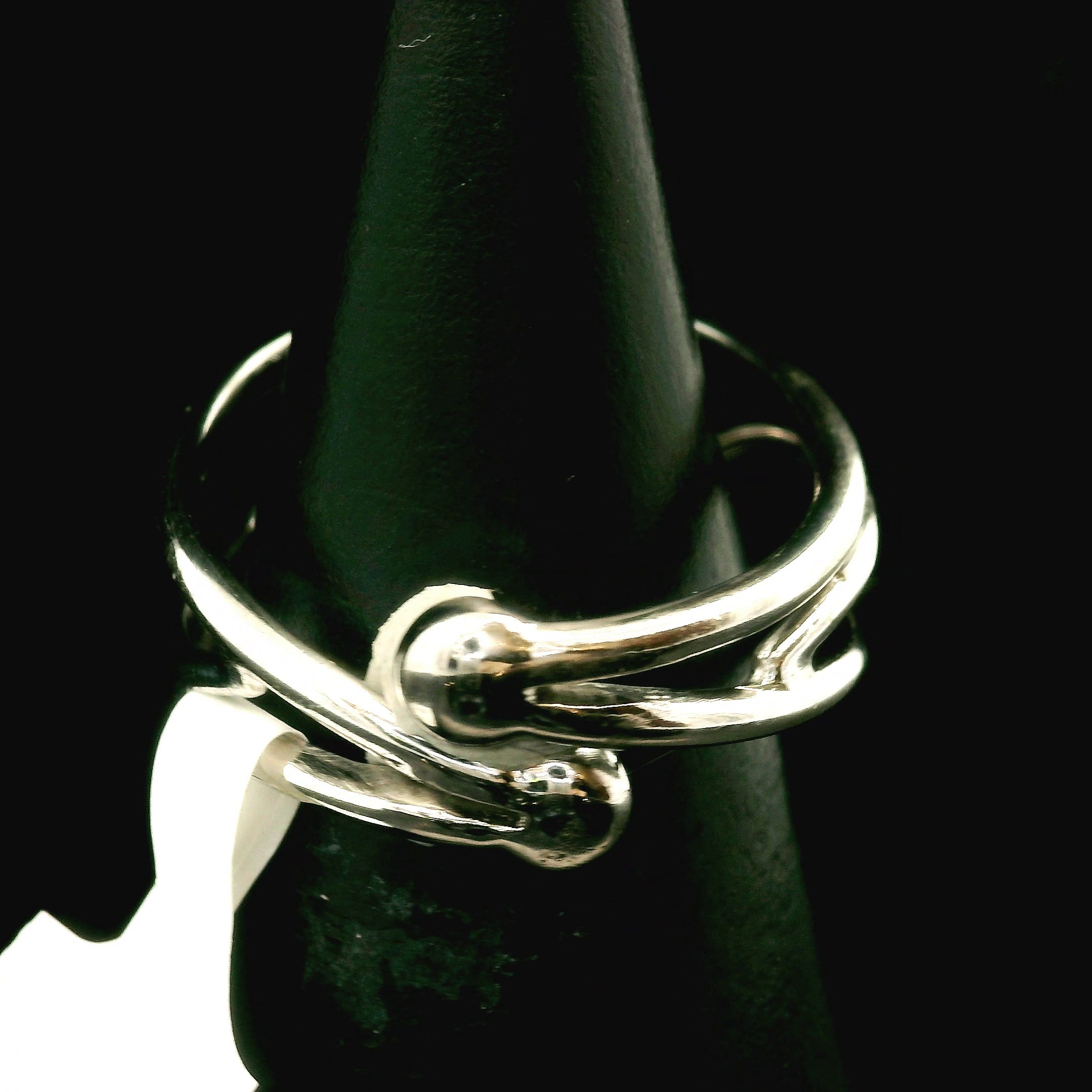 Garnet Flower Cuff Ring .925 Silver for Health and Strength