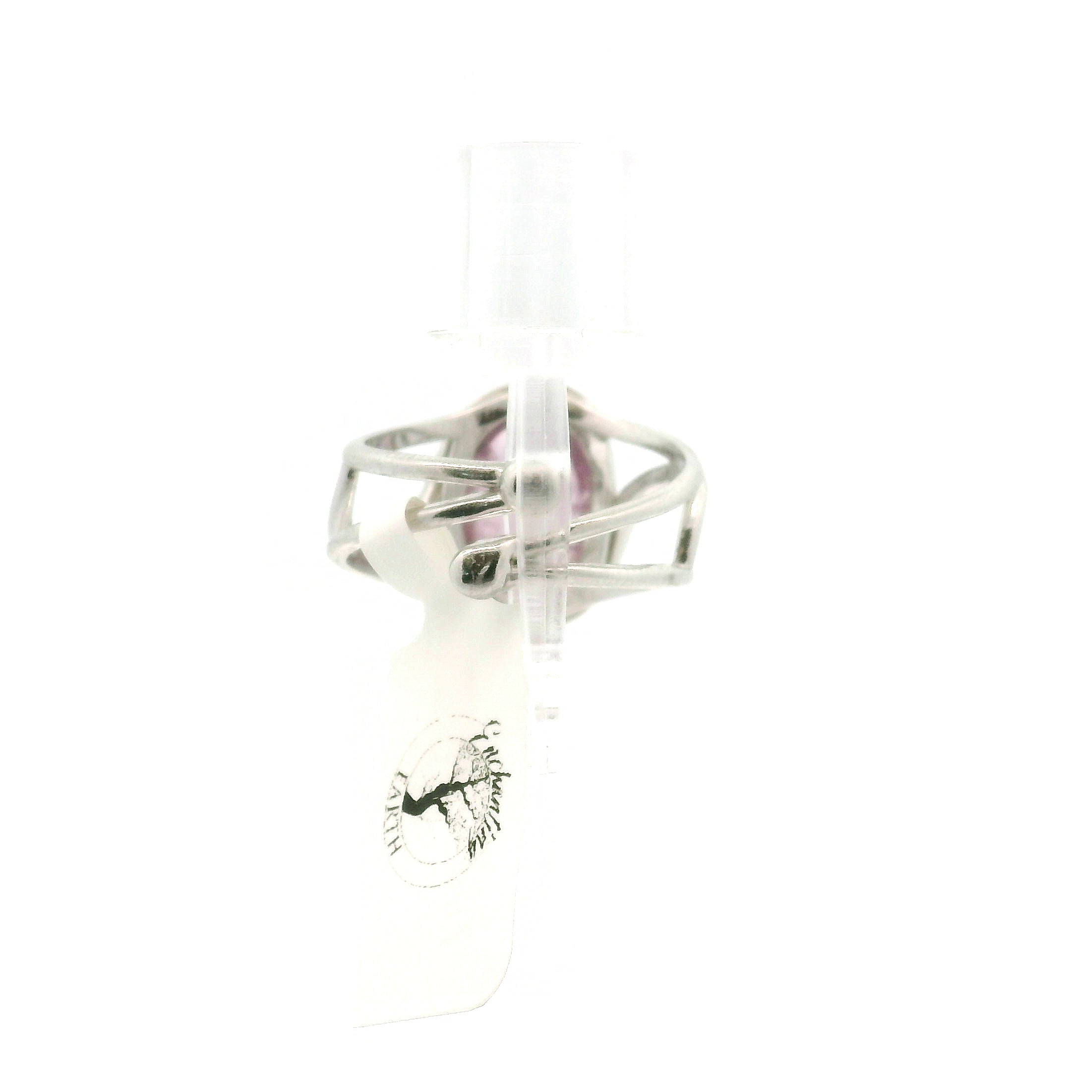 Pink Diaspore Cuff Ring .925 Silver for Compassion, Emotional Healing and Global Healing
