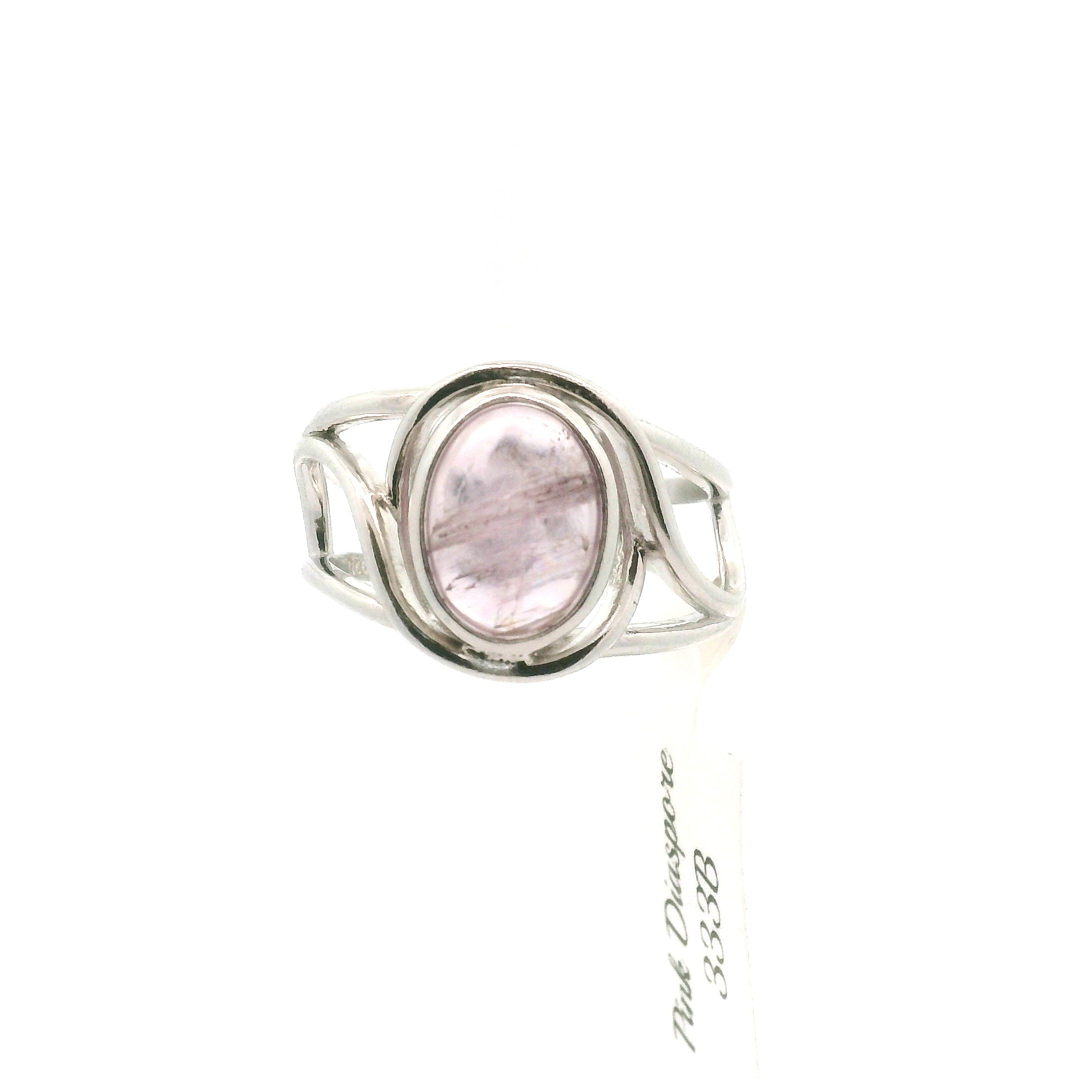 Pink Diaspore Cuff Ring .925 Silver for Compassion, Emotional Healing and Global Healing