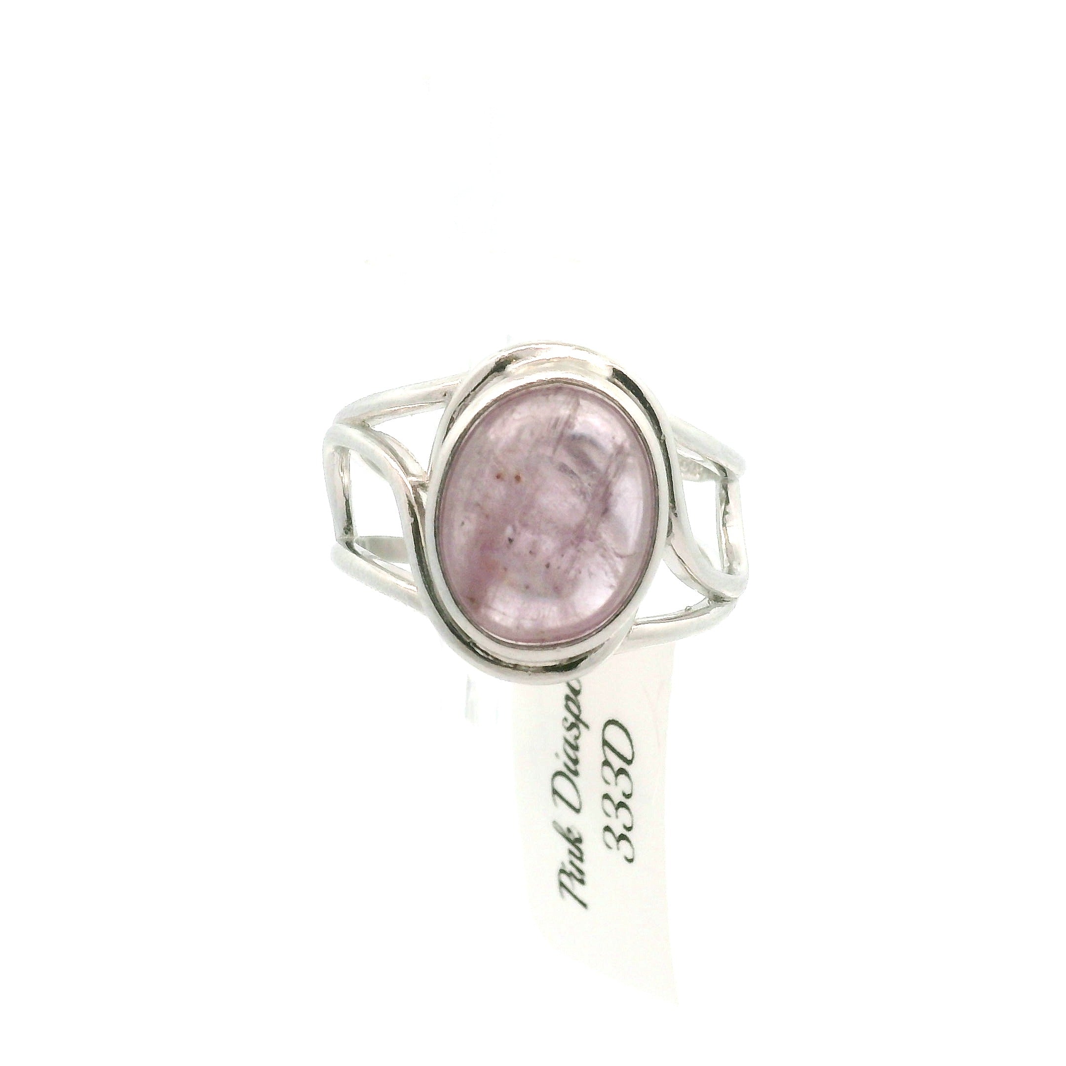 Pink Diaspore Cuff Ring .925 Silver for Compassion, Emotional Healing and Global Healing