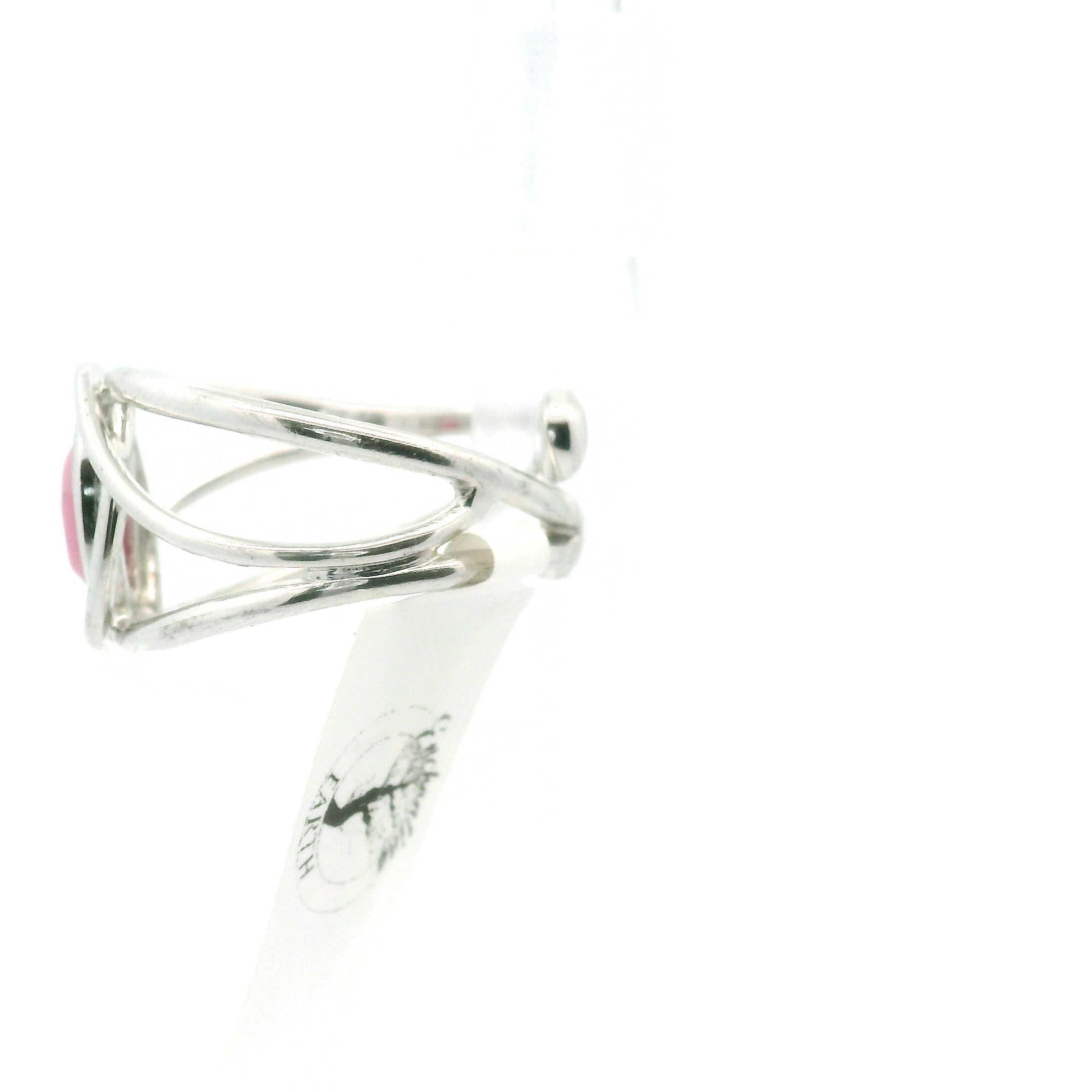 Pink Petalite Midi Cuff Ring 925 Silver for Joy, Love and Empowerment