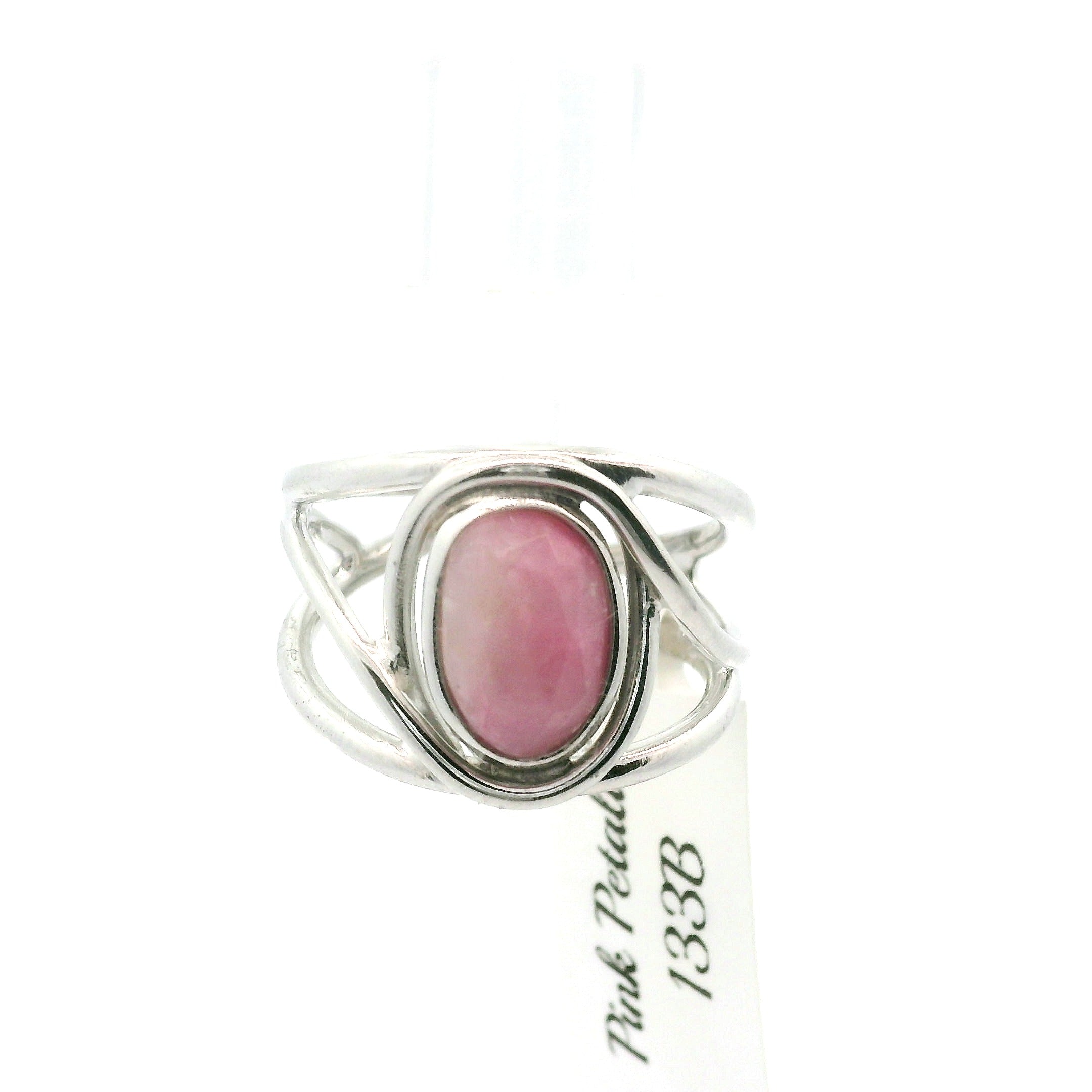 Pink Petalite Midi Cuff Ring 925 Silver for Joy, Love and Empowerment