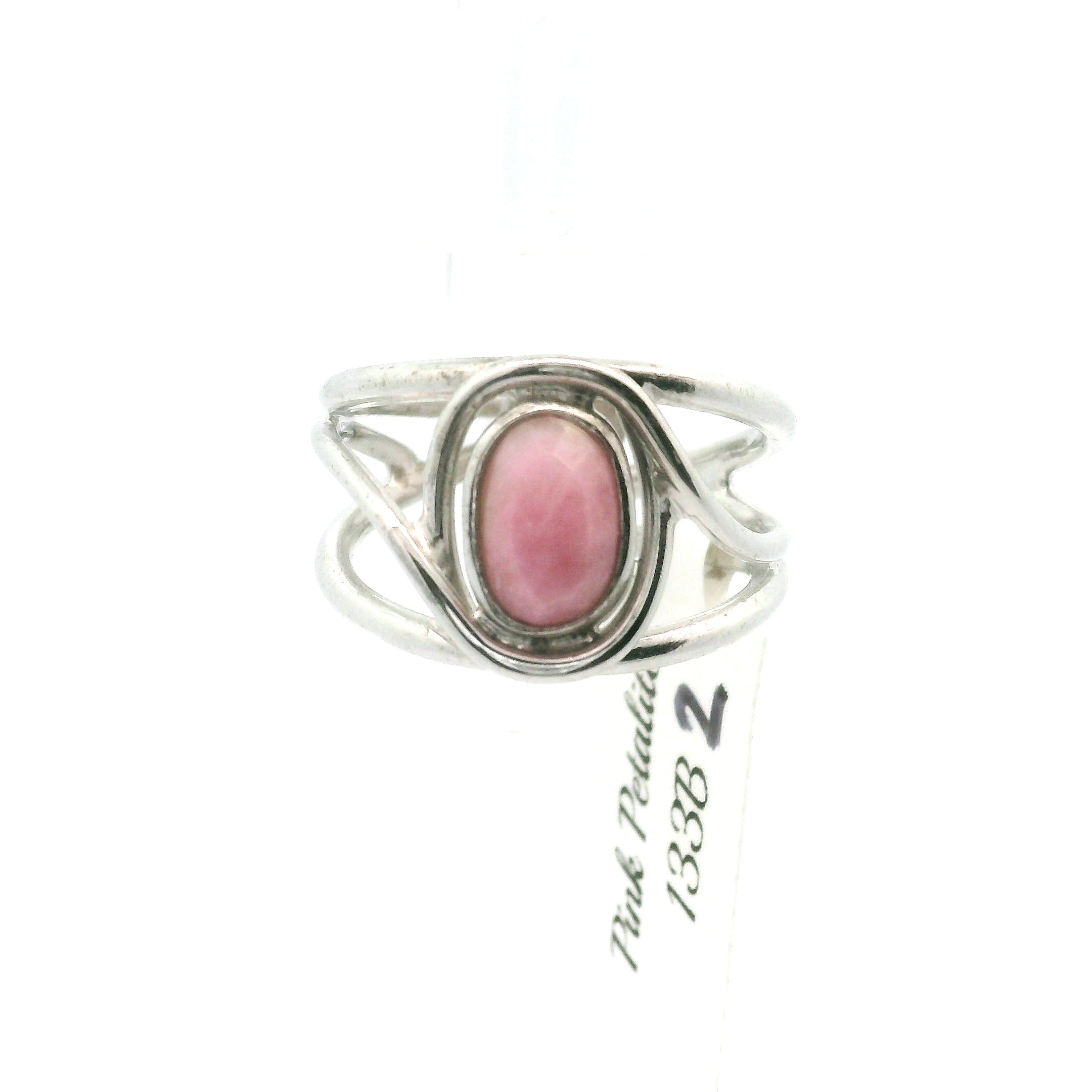Pink Petalite Midi Cuff Ring 925 Silver for Joy, Love and Empowerment