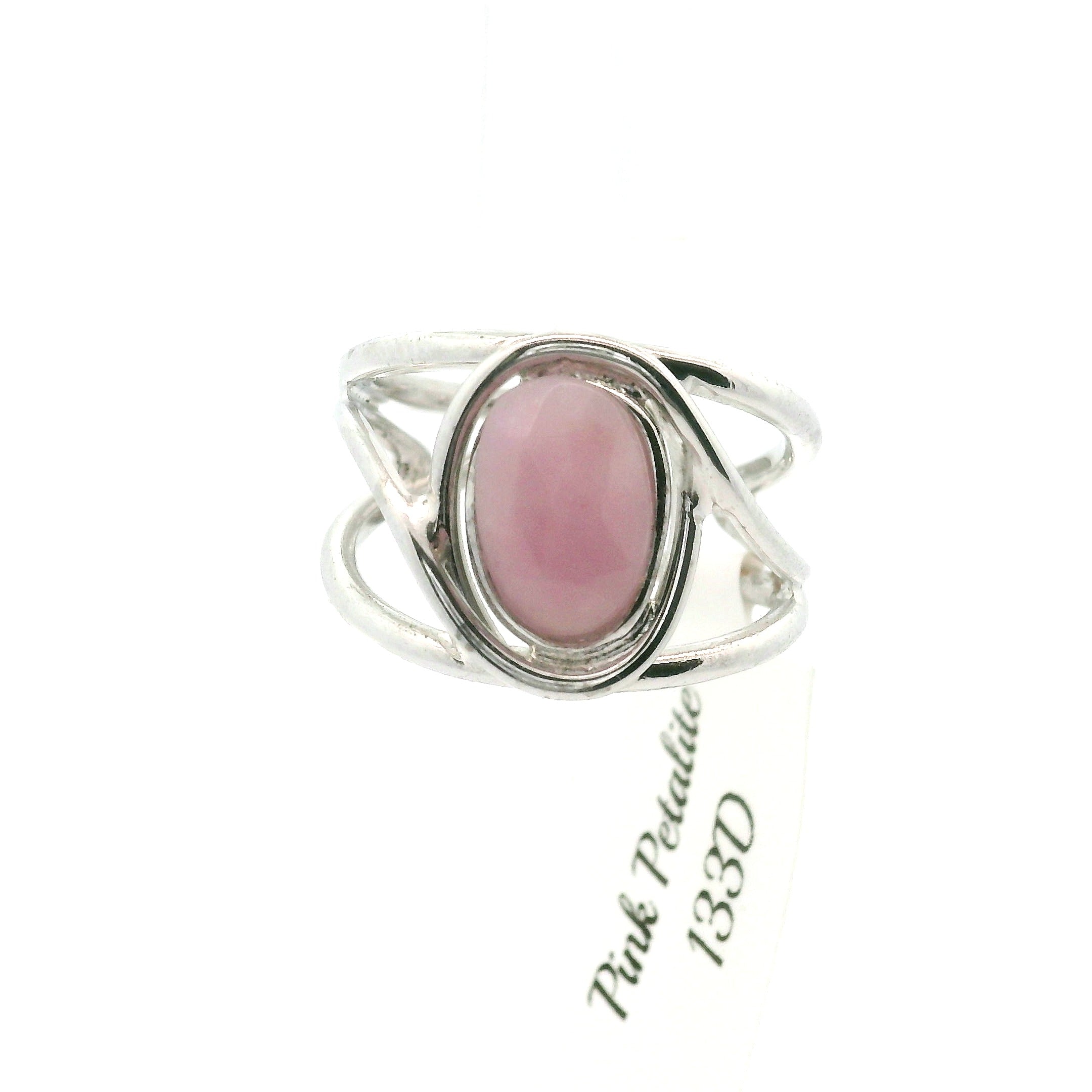 Pink Petalite Midi Cuff Ring 925 Silver for Joy, Love and Empowerment