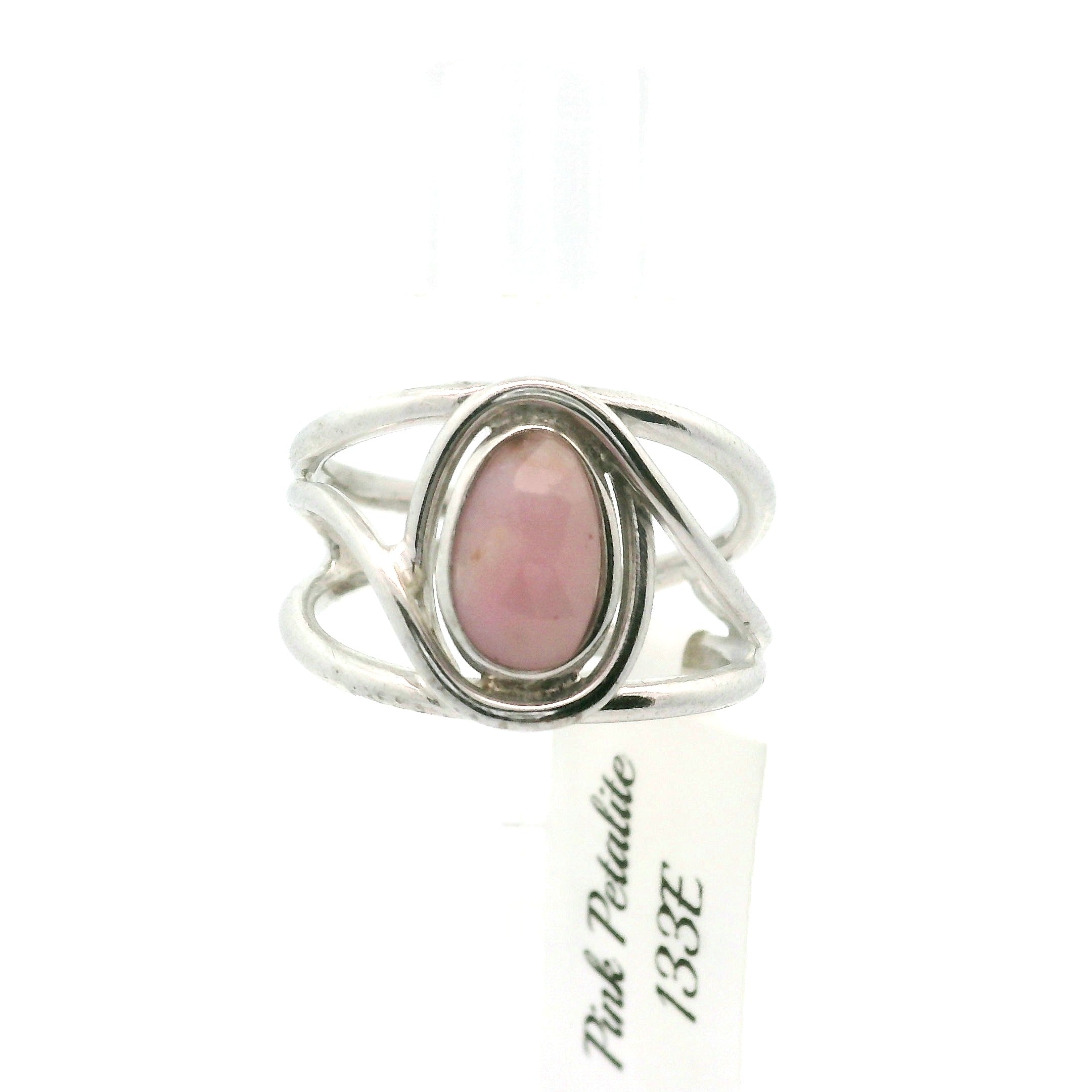 Pink Petalite Midi Cuff Ring 925 Silver for Joy, Love and Empowerment