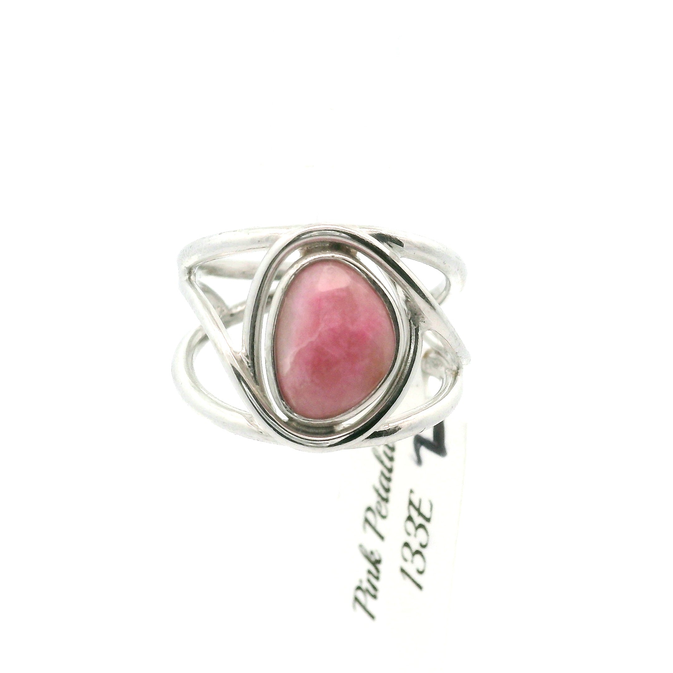 Pink Petalite Midi Cuff Ring 925 Silver for Joy, Love and Empowerment