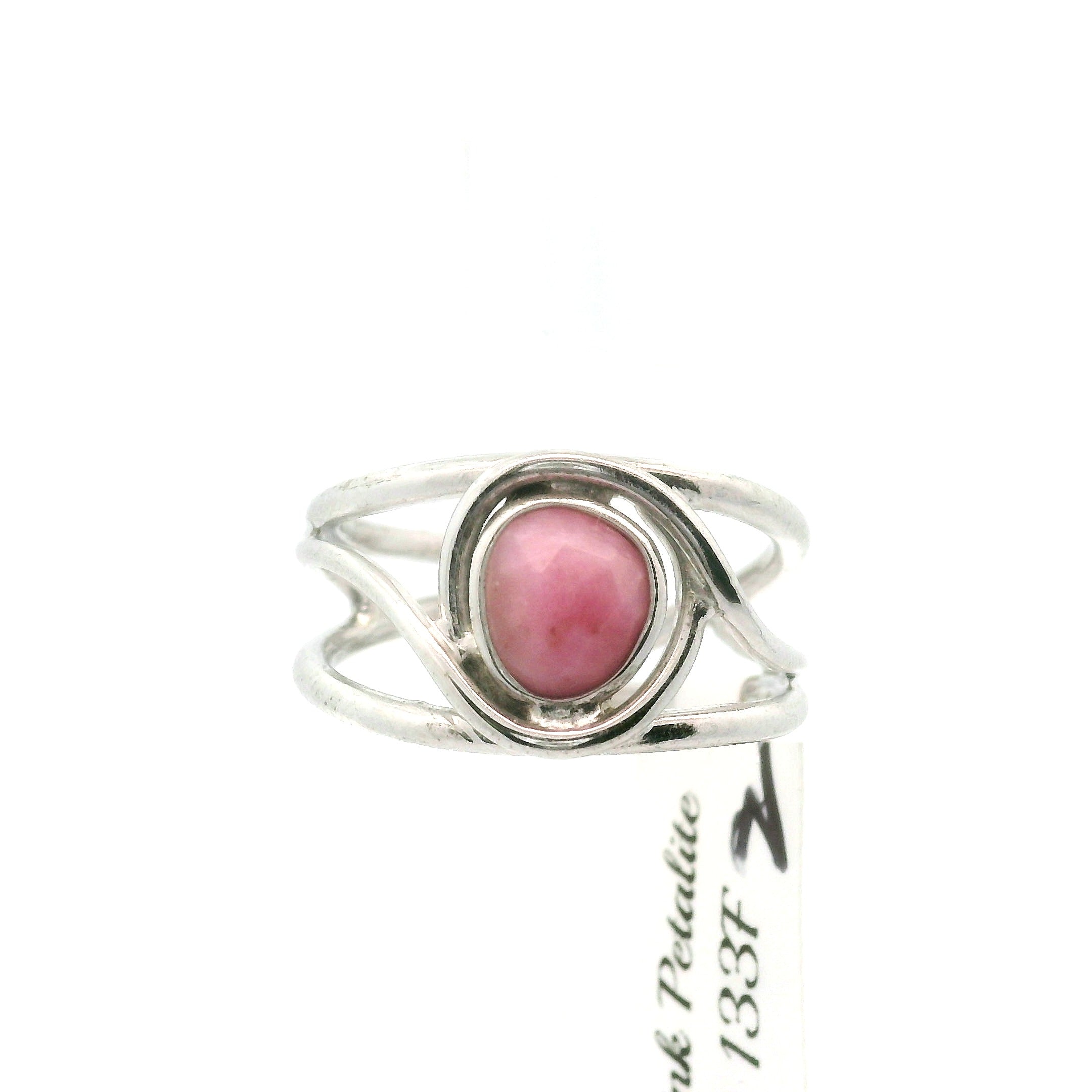 Pink Petalite Midi Cuff Ring 925 Silver for Joy, Love and Empowerment
