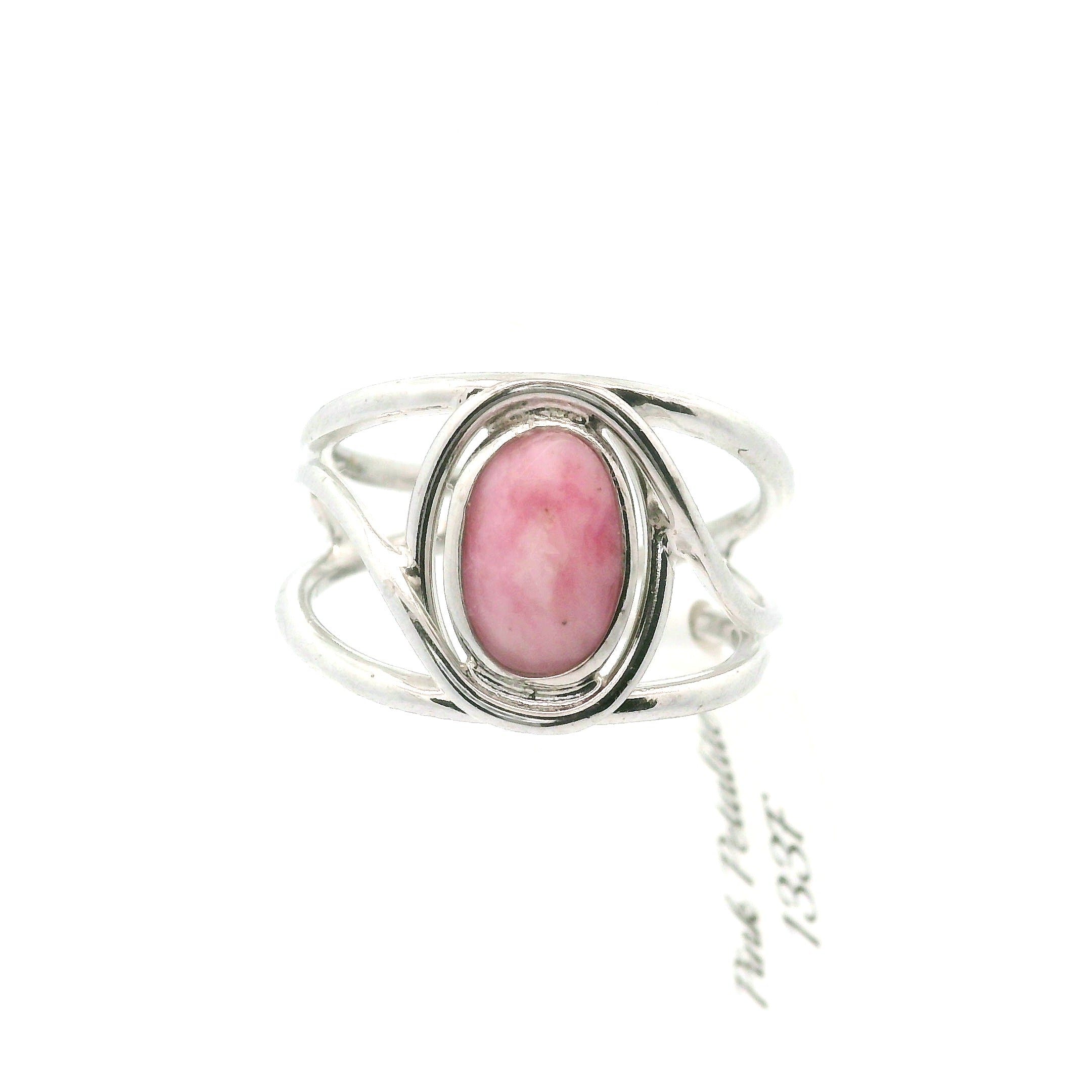 Pink Petalite Midi Cuff Ring 925 Silver for Joy, Love and Empowerment