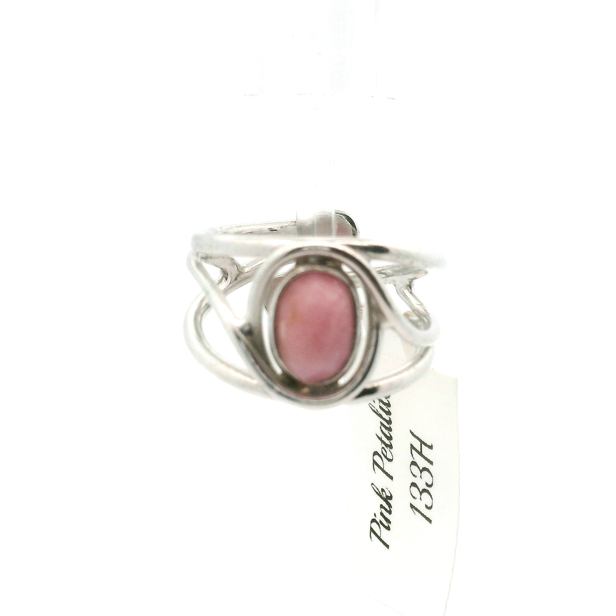 Pink Petalite Midi Cuff Ring 925 Silver for Joy, Love and Empowerment