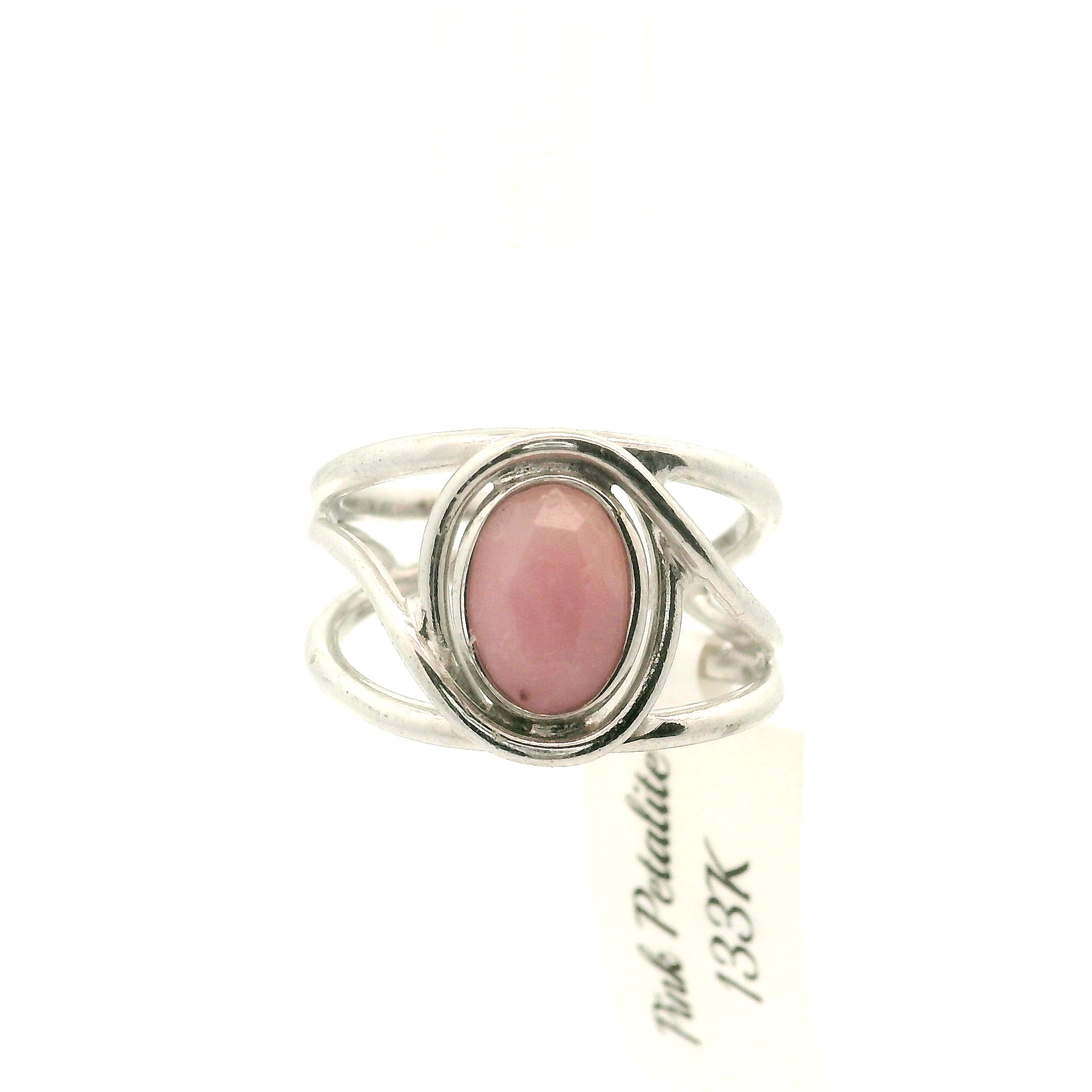 Pink Petalite Midi Cuff Ring 925 Silver for Joy, Love and Empowerment