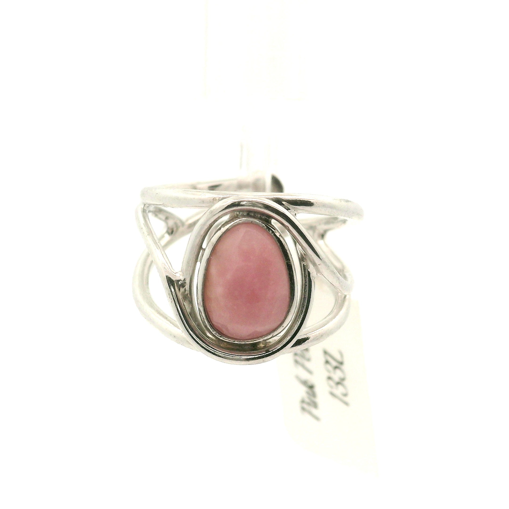 Pink Petalite Midi Cuff Ring 925 Silver for Joy, Love and Empowerment