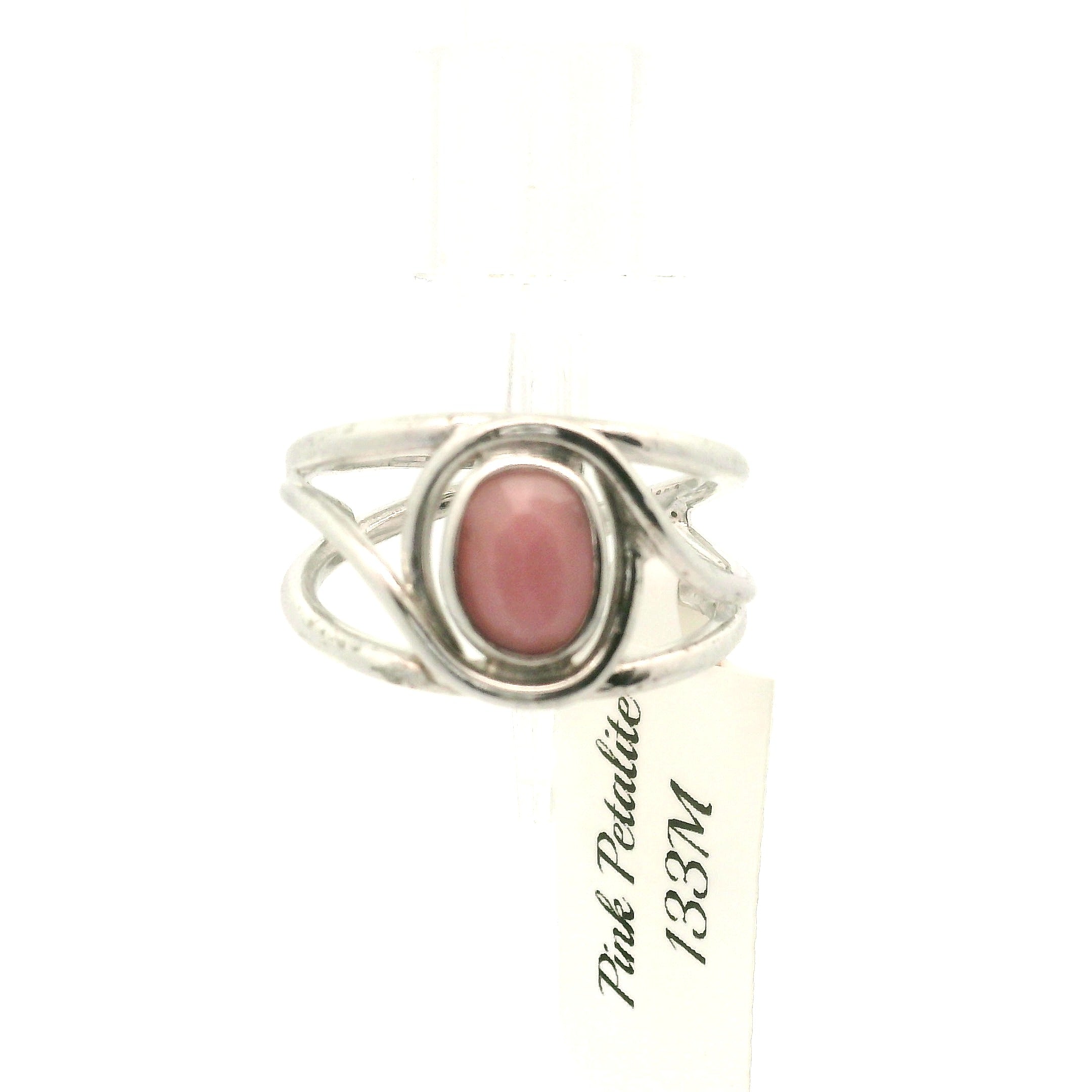 Pink Petalite Midi Cuff Ring 925 Silver for Joy, Love and Empowerment