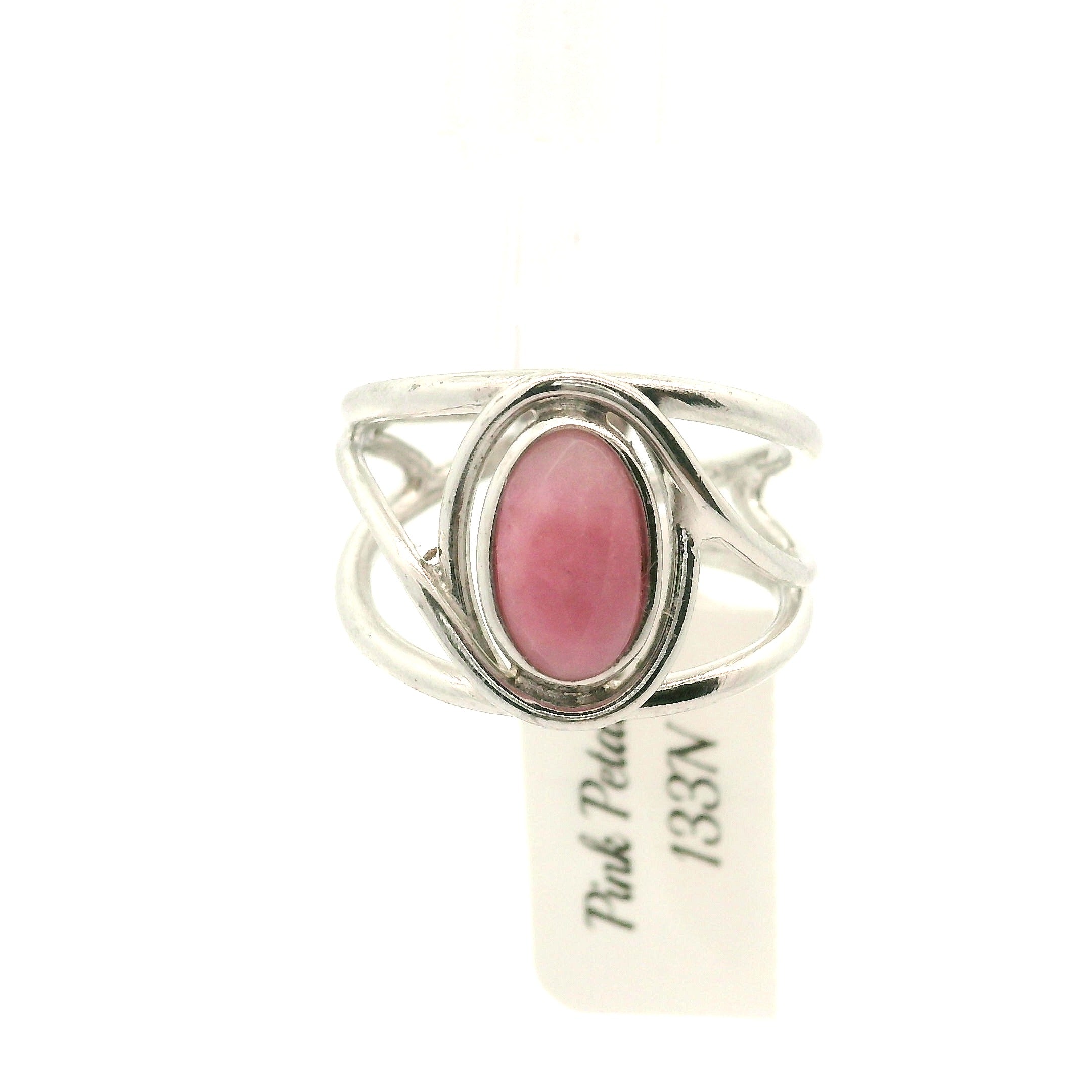 Pink Petalite Midi Cuff Ring 925 Silver for Joy, Love and Empowerment