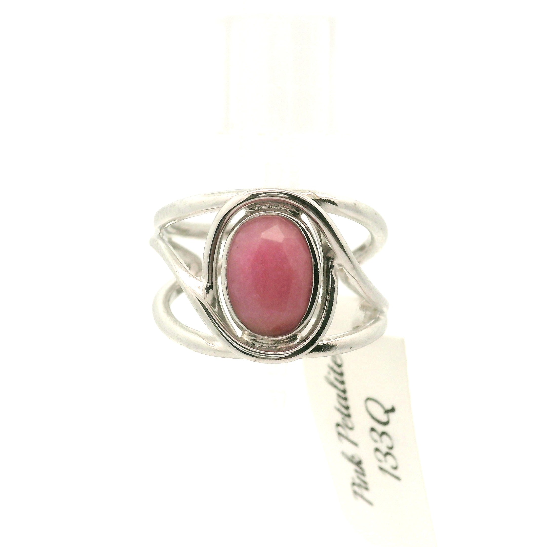 Pink Petalite Midi Cuff Ring 925 Silver for Joy, Love and Empowerment
