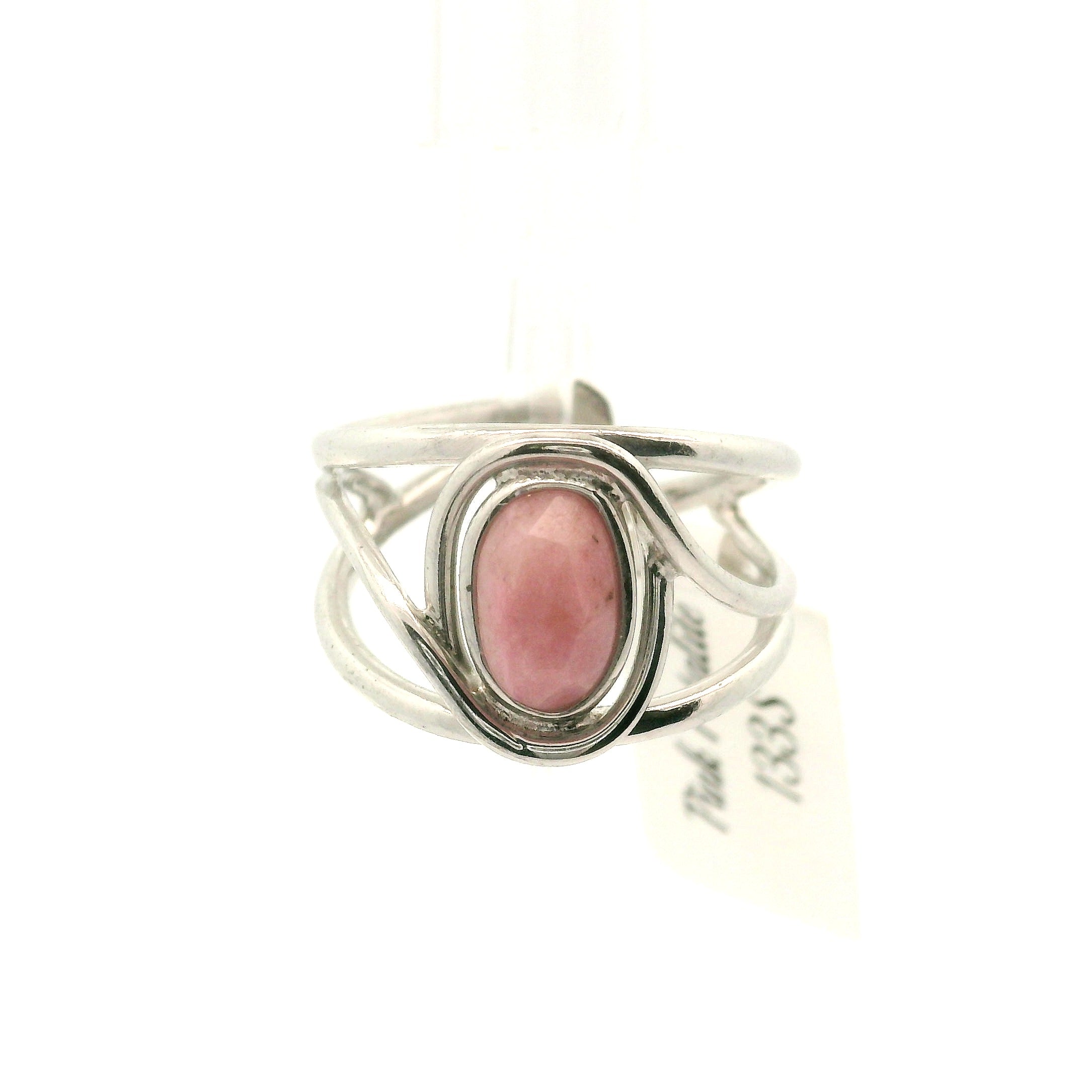 Pink Petalite Midi Cuff Ring 925 Silver for Joy, Love and Empowerment