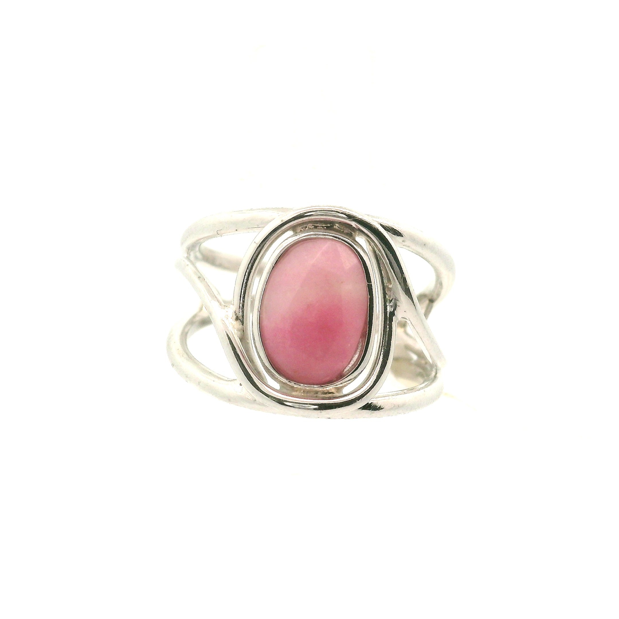 Pink Petalite Midi Cuff Ring 925 Silver for Joy, Love and Empowerment
