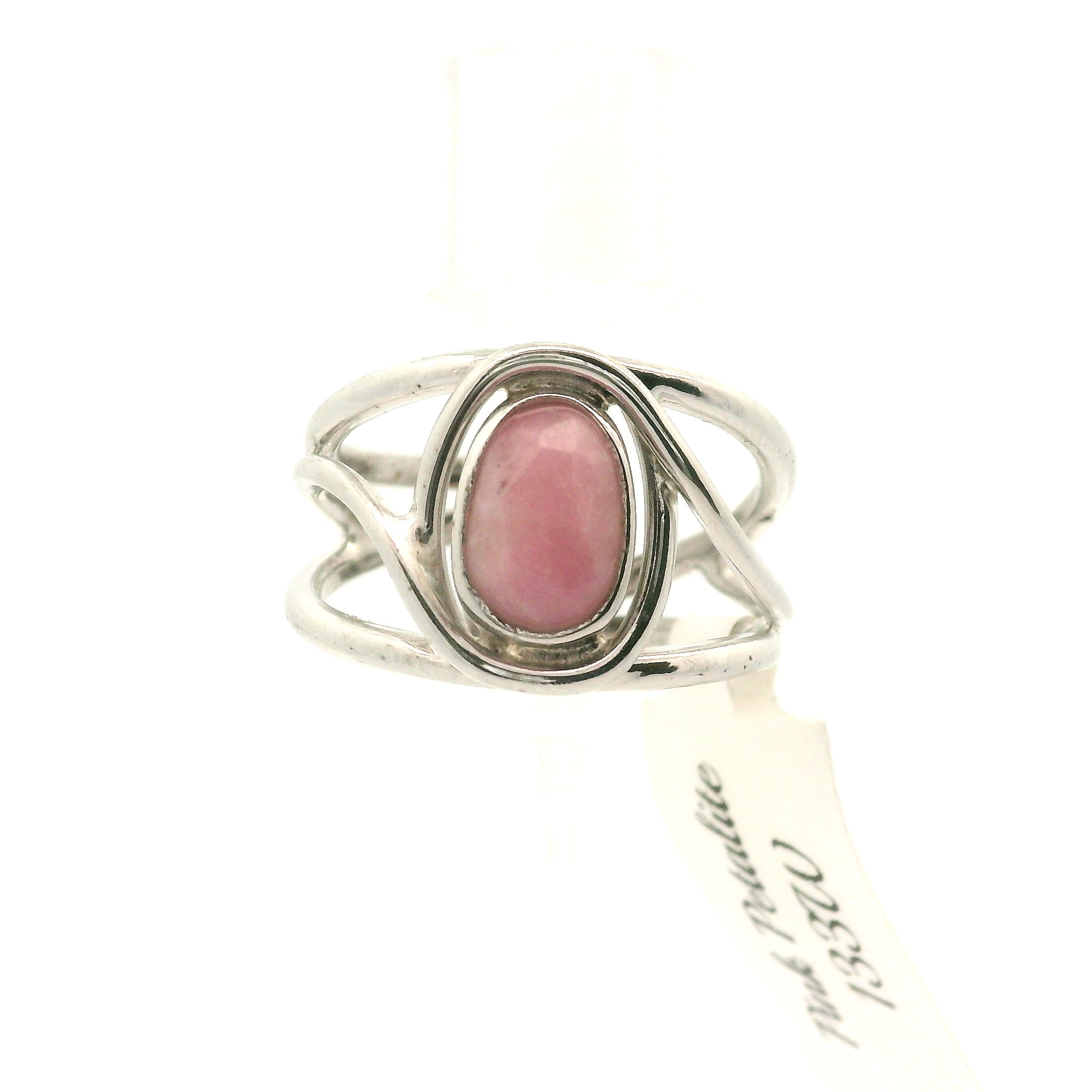 Pink Petalite Midi Cuff Ring 925 Silver for Joy, Love and Empowerment