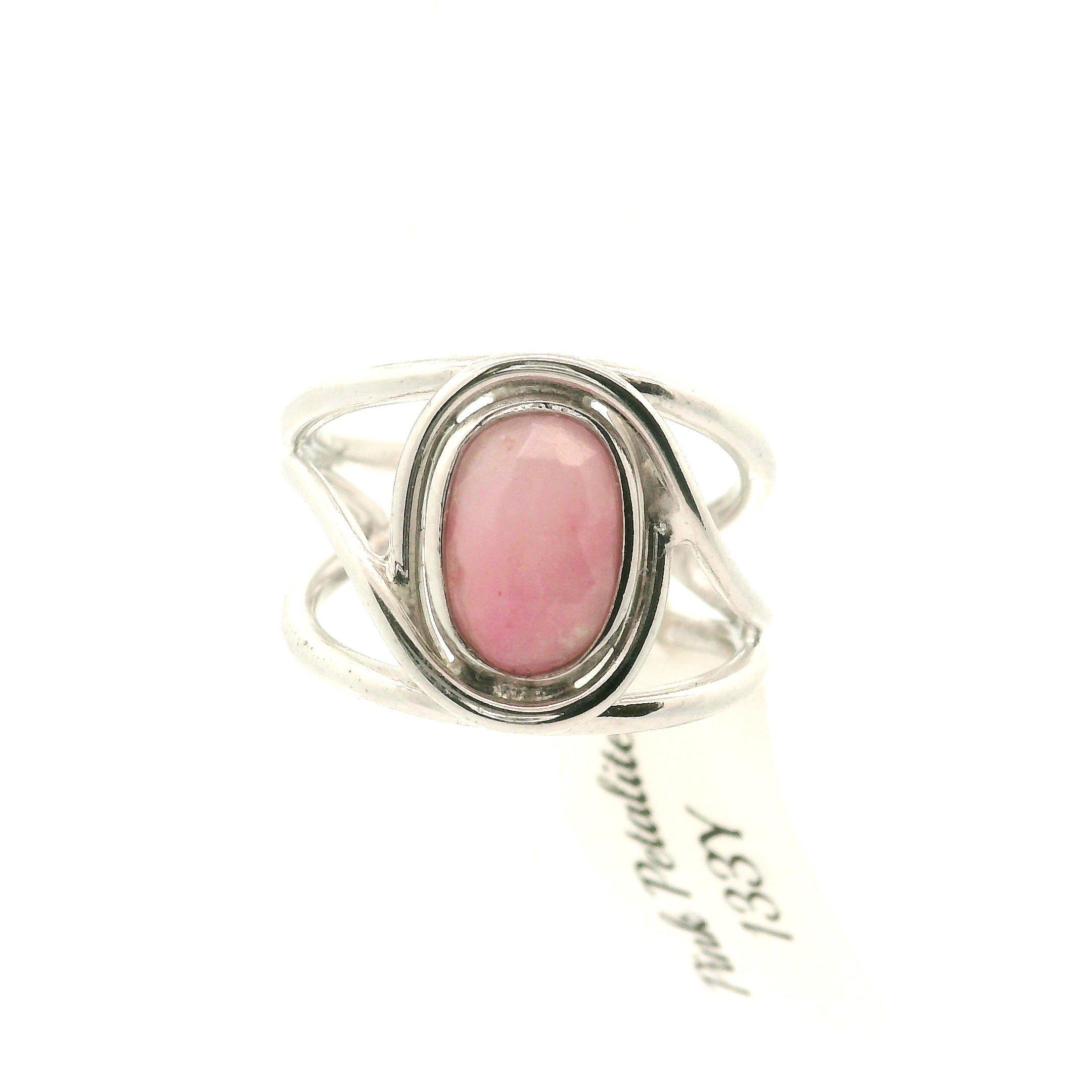 Pink Petalite Midi Cuff Ring 925 Silver for Joy, Love and Empowerment