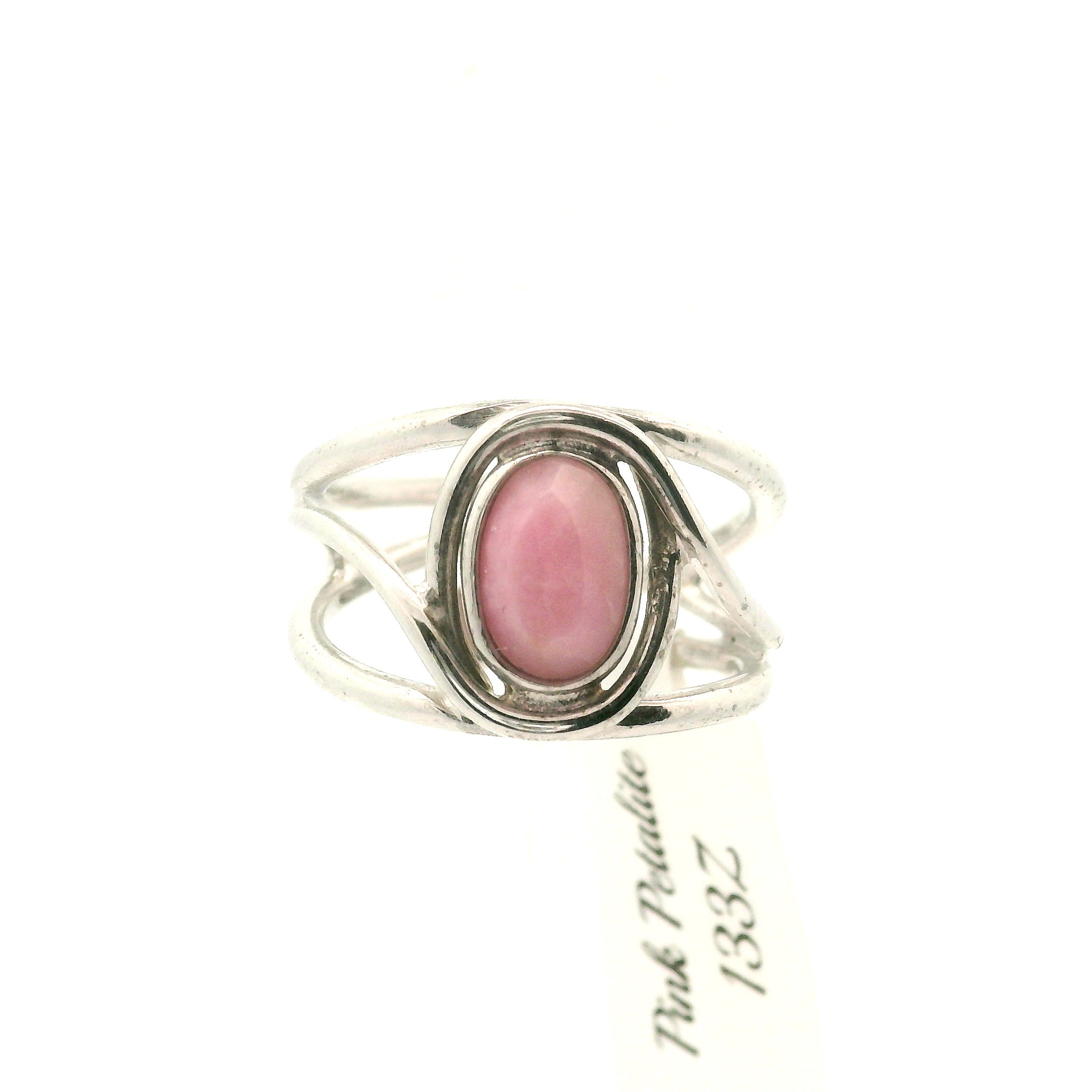Pink Petalite Midi Cuff Ring 925 Silver for Joy, Love and Empowerment