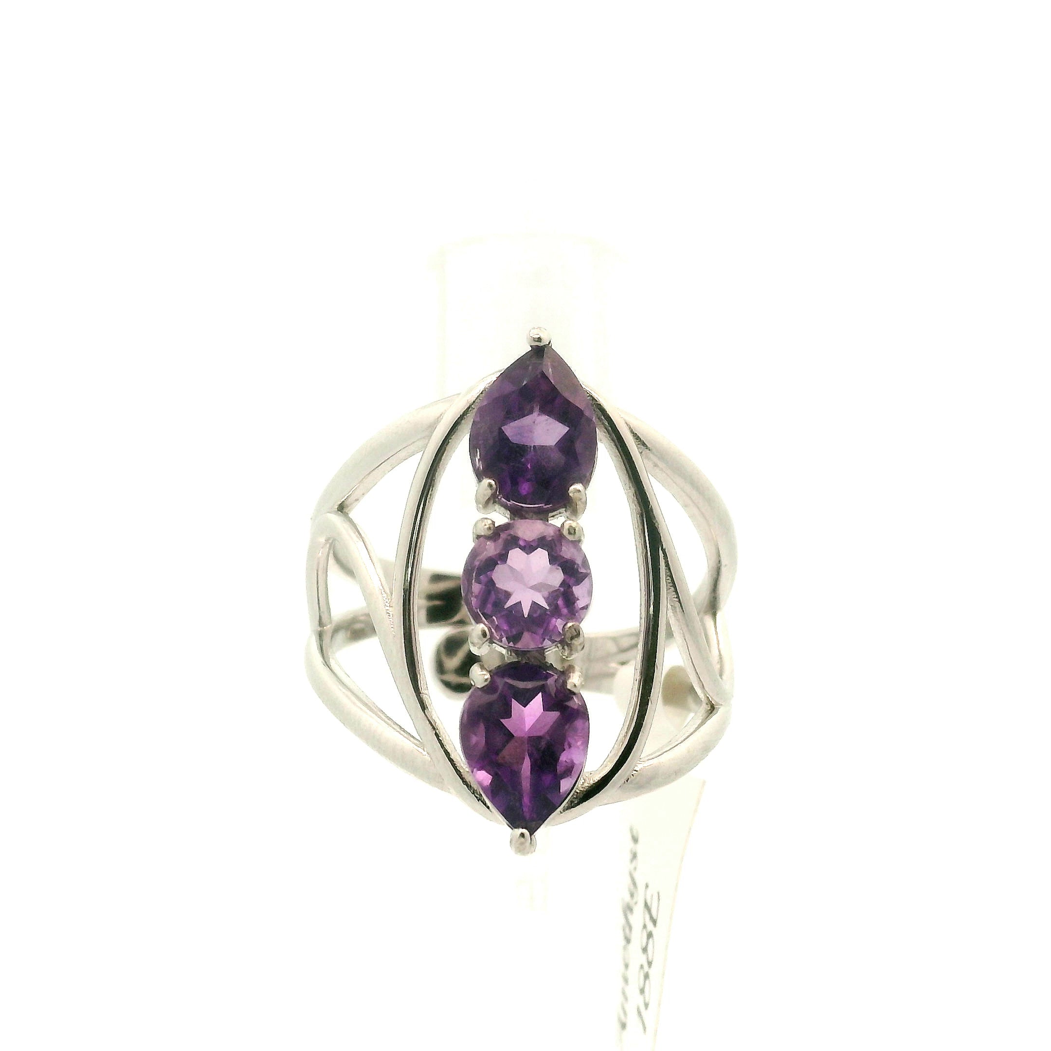 Amethyst Wand Cuff Ring .925 Silver for Enhancing your Intuitive Gifts