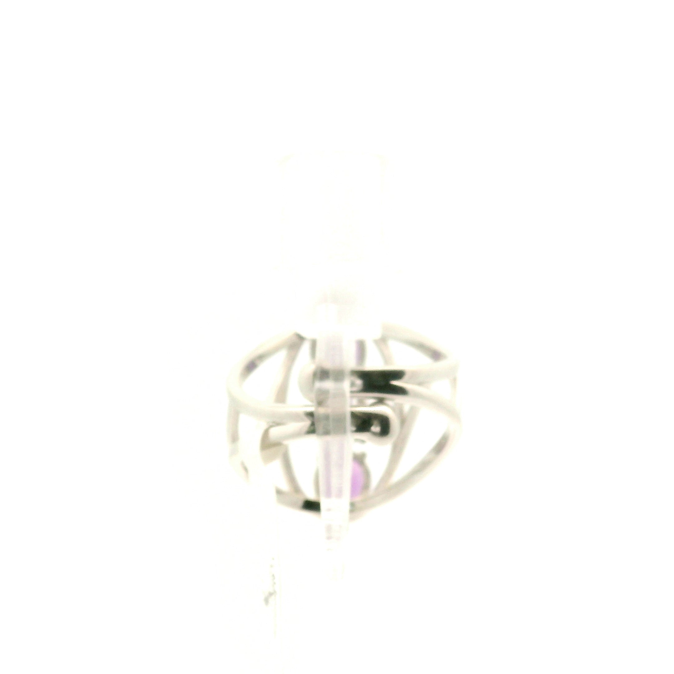 Amethyst Wand Cuff Ring .925 Silver for Enhancing your Intuitive Gifts
