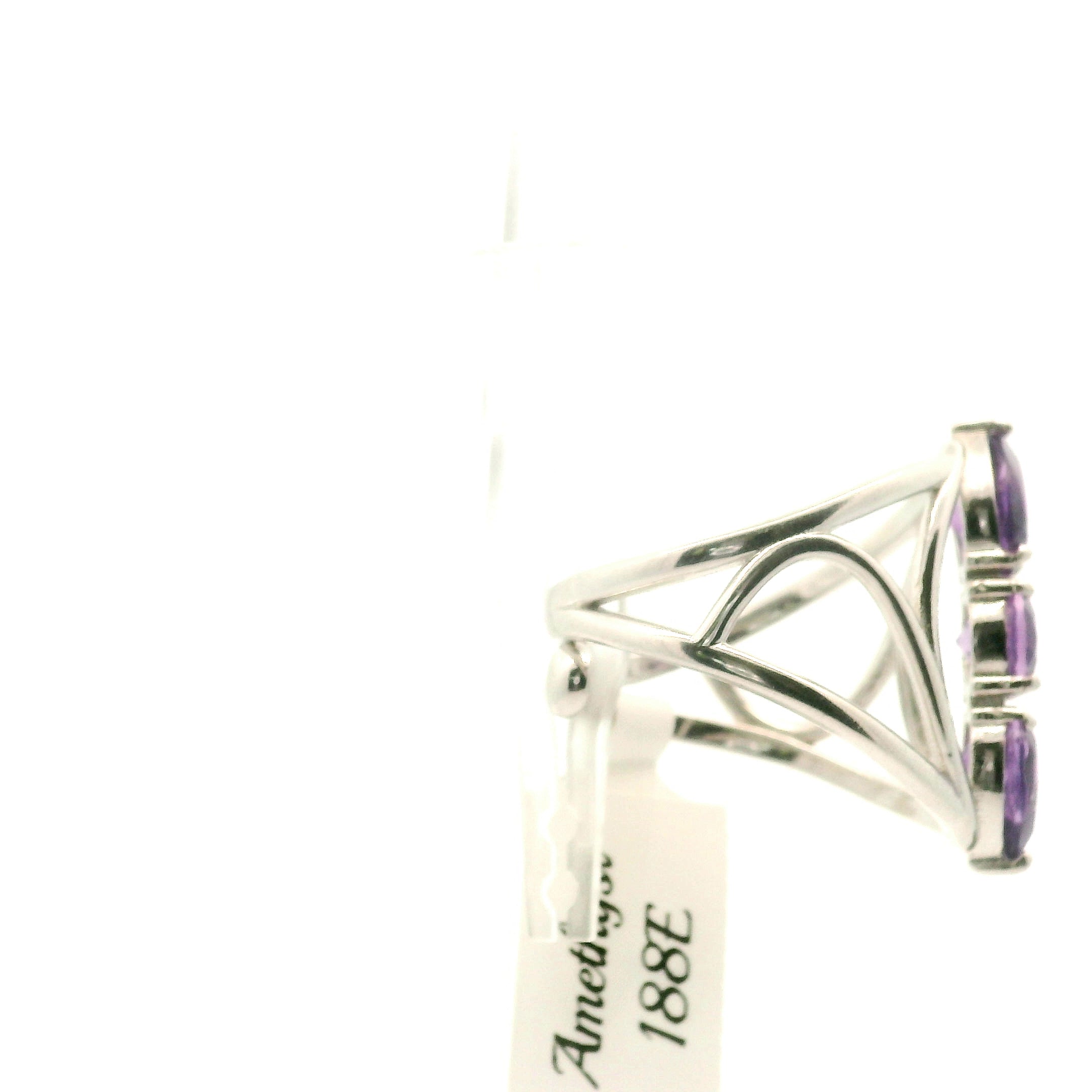 Amethyst Wand Cuff Ring .925 Silver for Enhancing your Intuitive Gifts