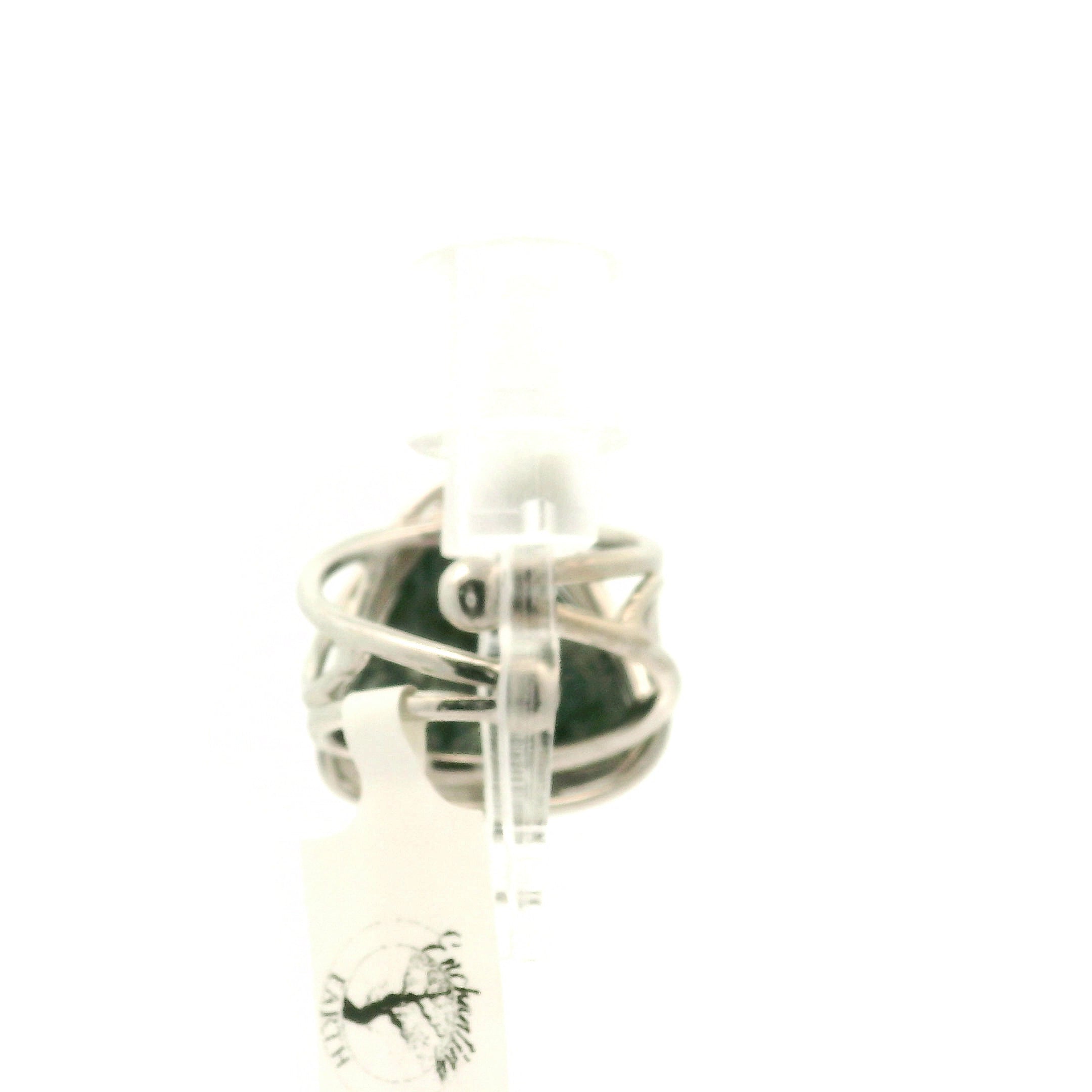 Seraphinite & Tourmaline Cuff Ring .925 Silver for Angelic Connection, Healing and Regeneration