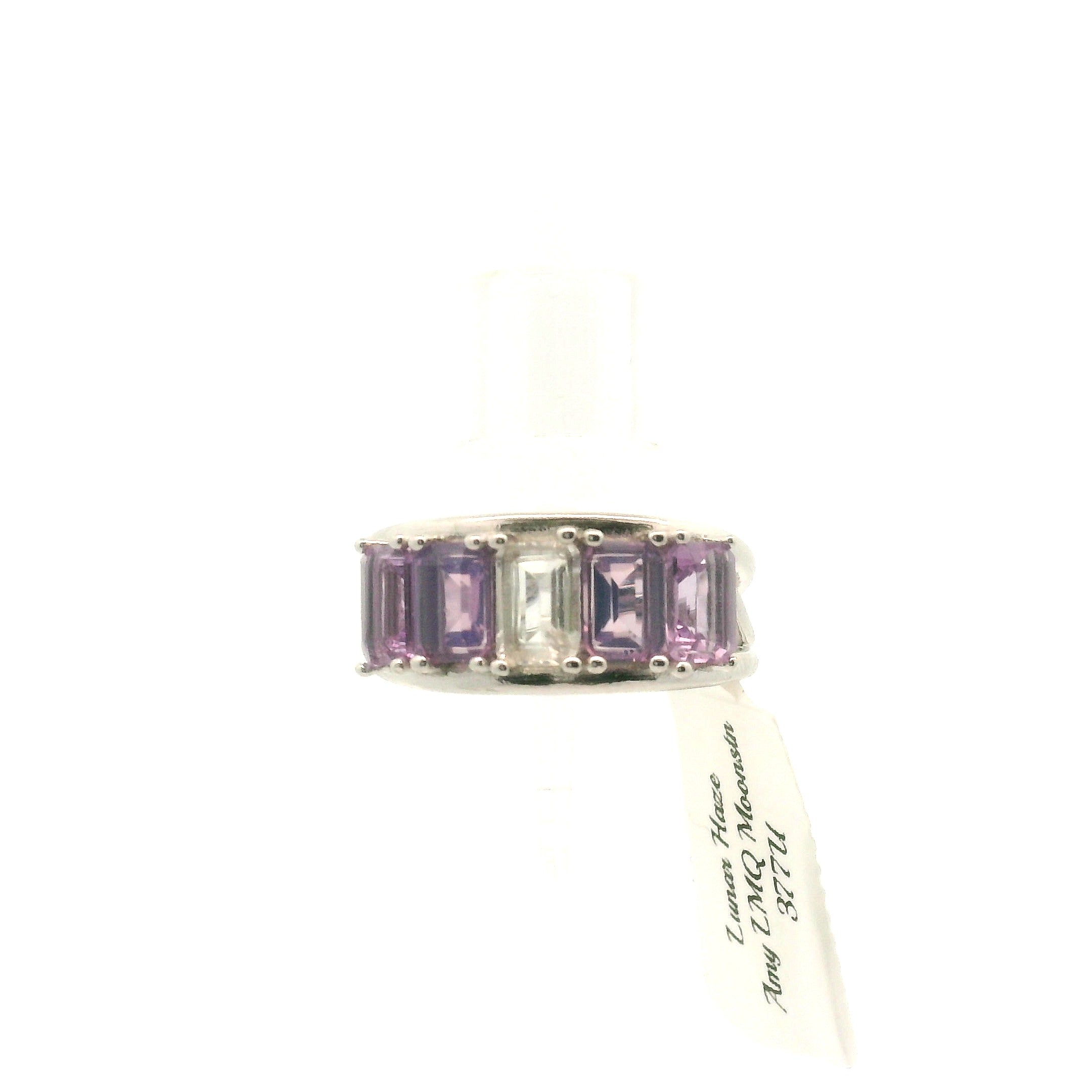 Multi Stone Emerald Cut Stacker Cuff Ring .925 Silver for Healing, Intention Setting and Manifesting your Desires