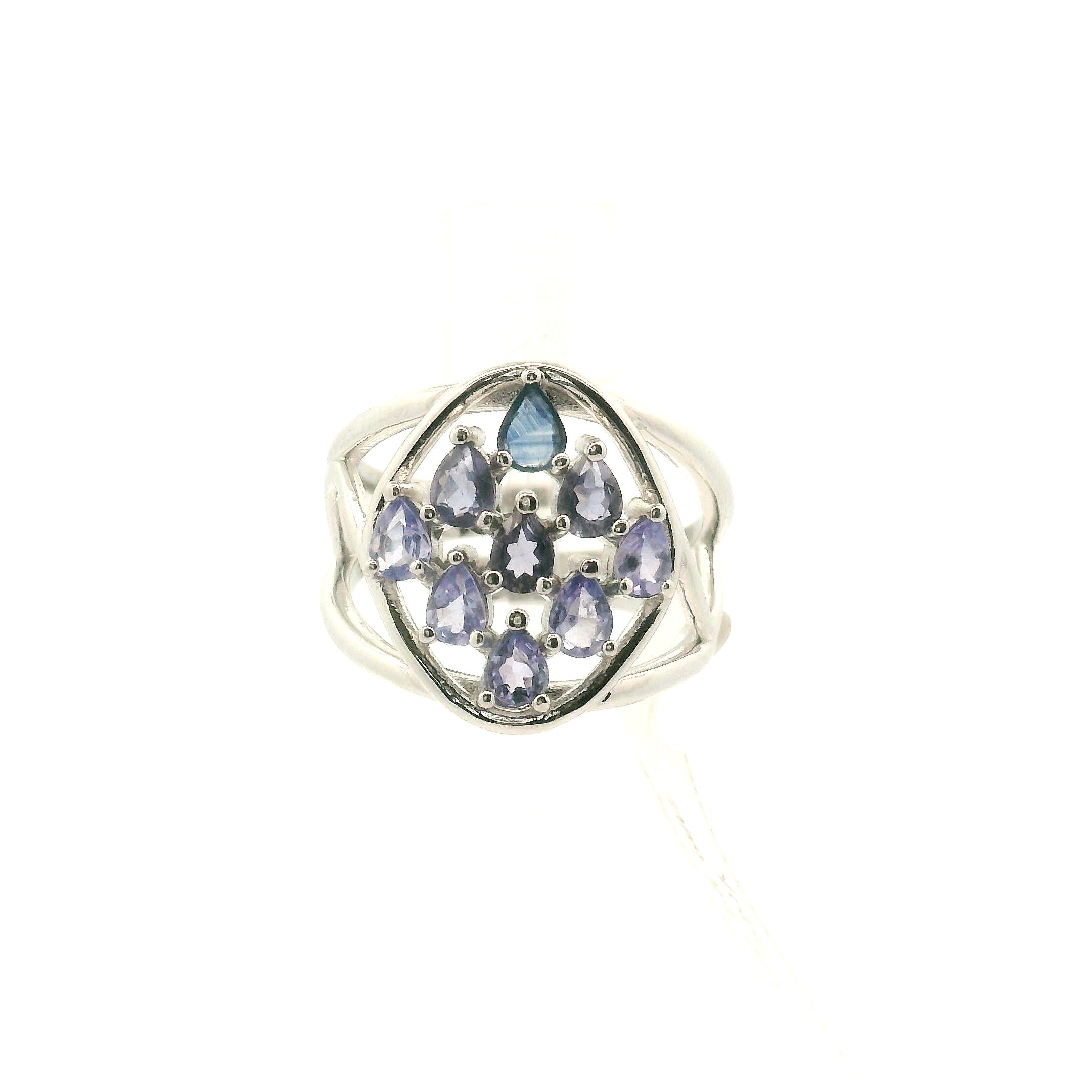 9 Stone Crystal Chandelier Cuff Ring .925 Silver for Healing, Intention Setting and Manifesting your Desires
