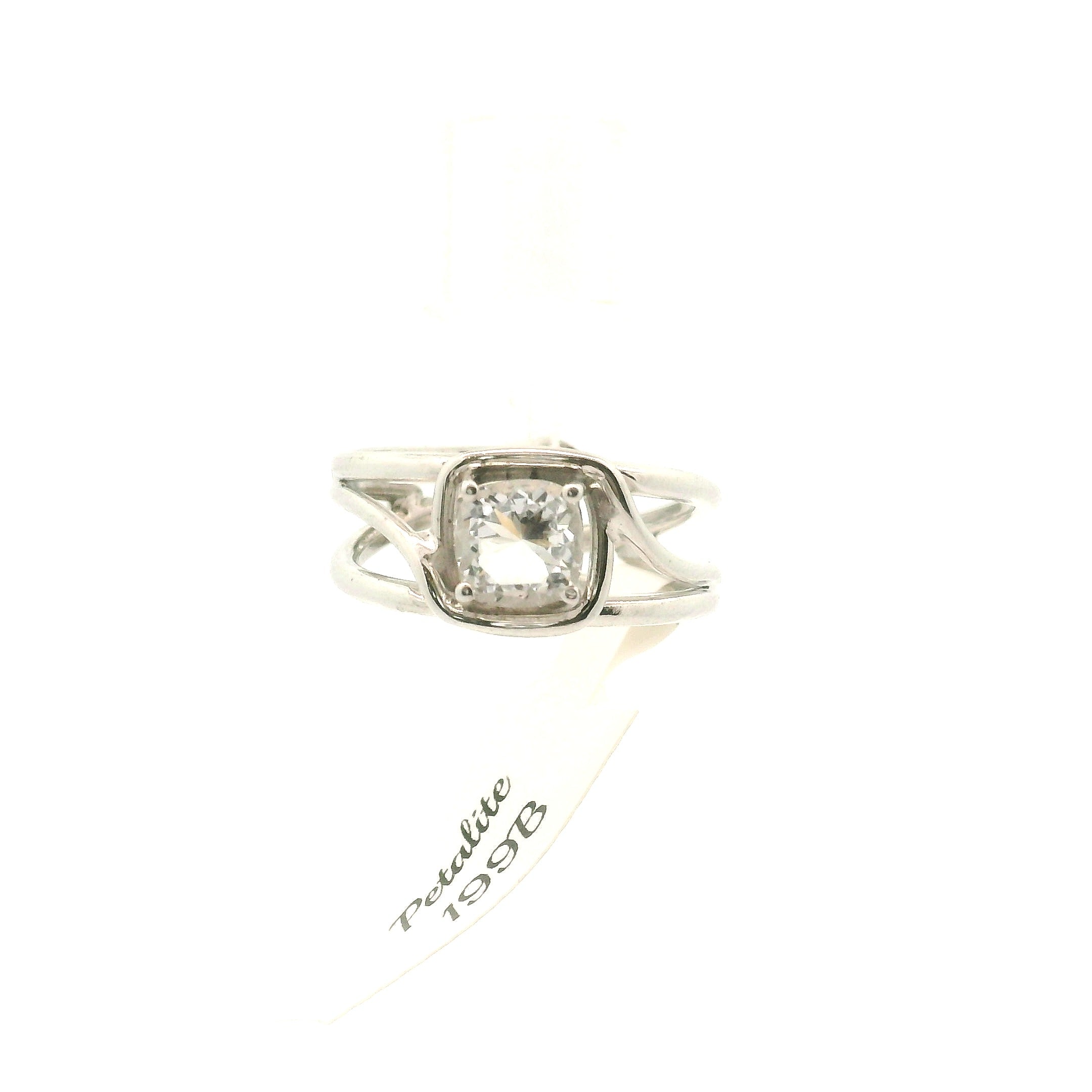 Petalite Cuff Ring .925 Silver for Profound Healing and Spiritual Advancement