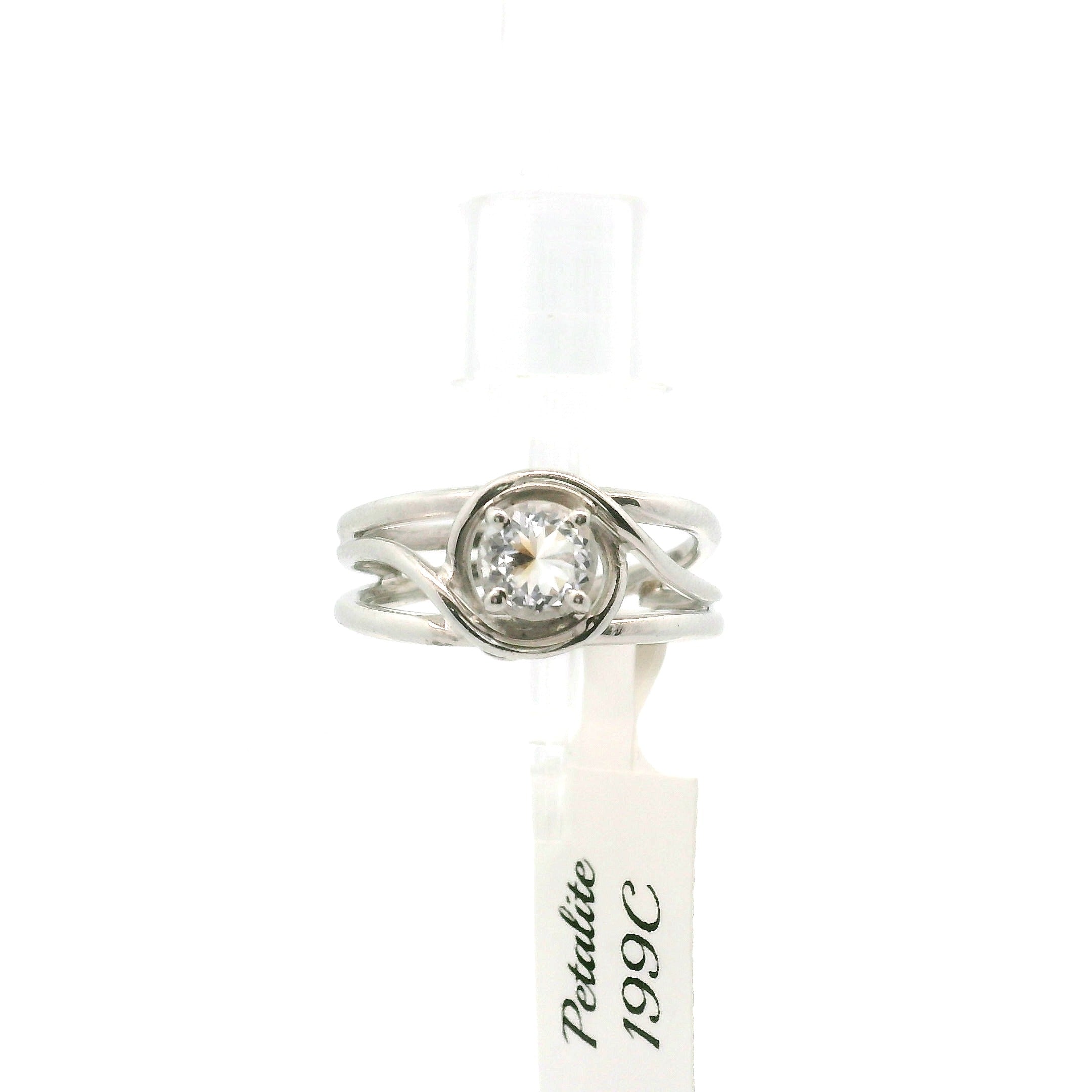 Petalite Cuff Ring .925 Silver for Profound Healing and Spiritual Advancement