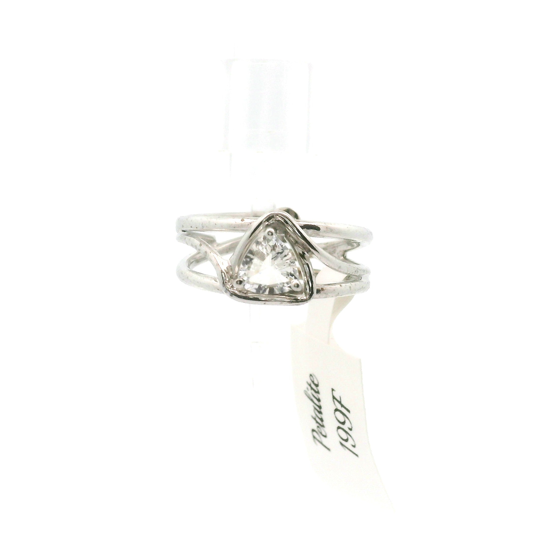 Petalite Cuff Ring .925 Silver for Profound Healing and Spiritual Advancement