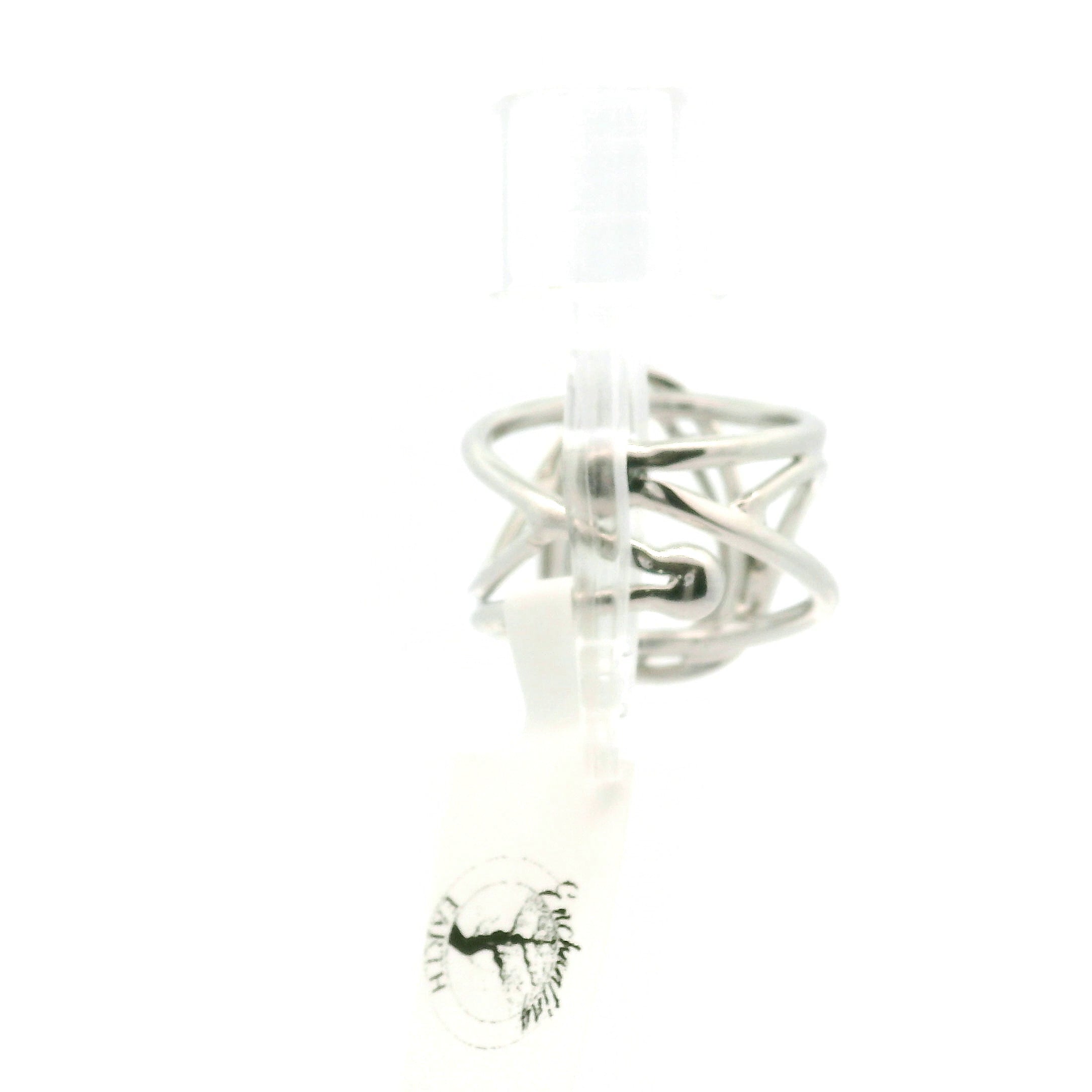 Pollucite Cuff Ring 925 Silver for Good Luck, Protection and Connection to Source
