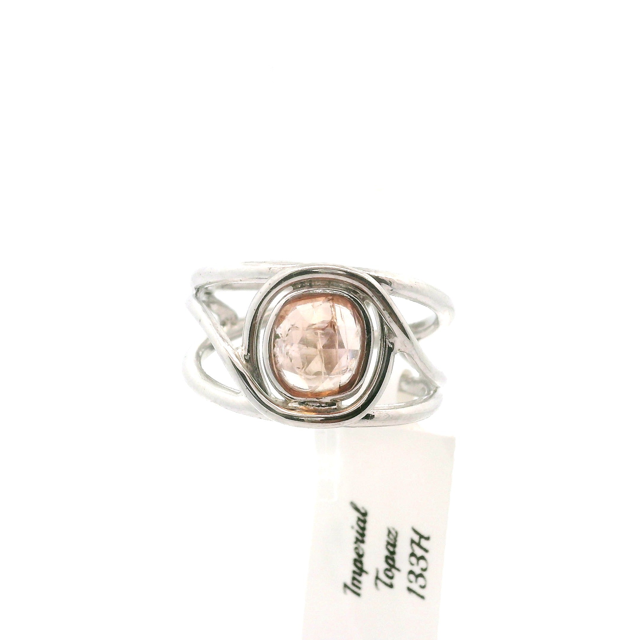Imperial Topaz Midi Cuff Ring .925 Sterling Silver for Spiritual Transformation