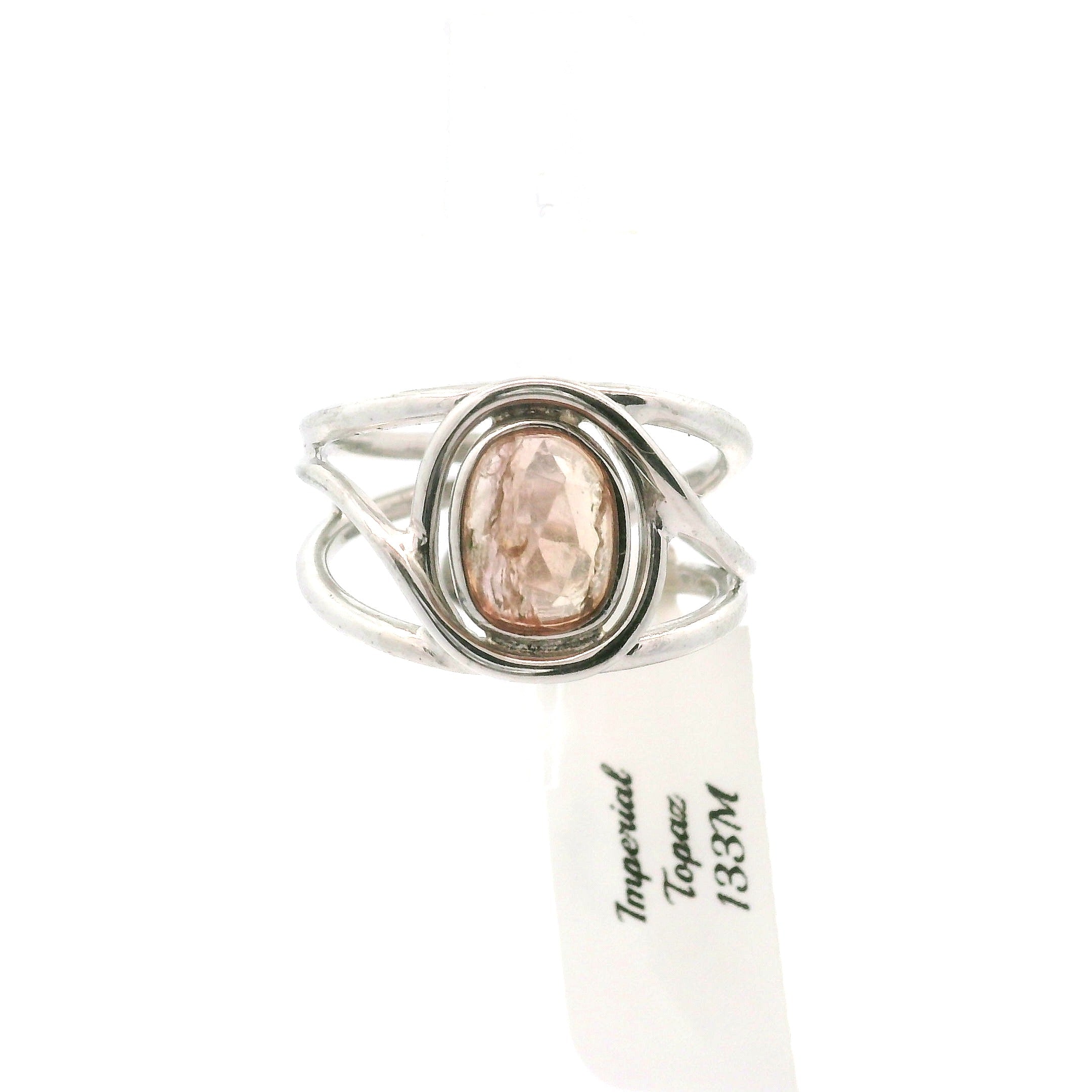 Imperial Topaz Midi Cuff Ring .925 Sterling Silver for Spiritual Transformation
