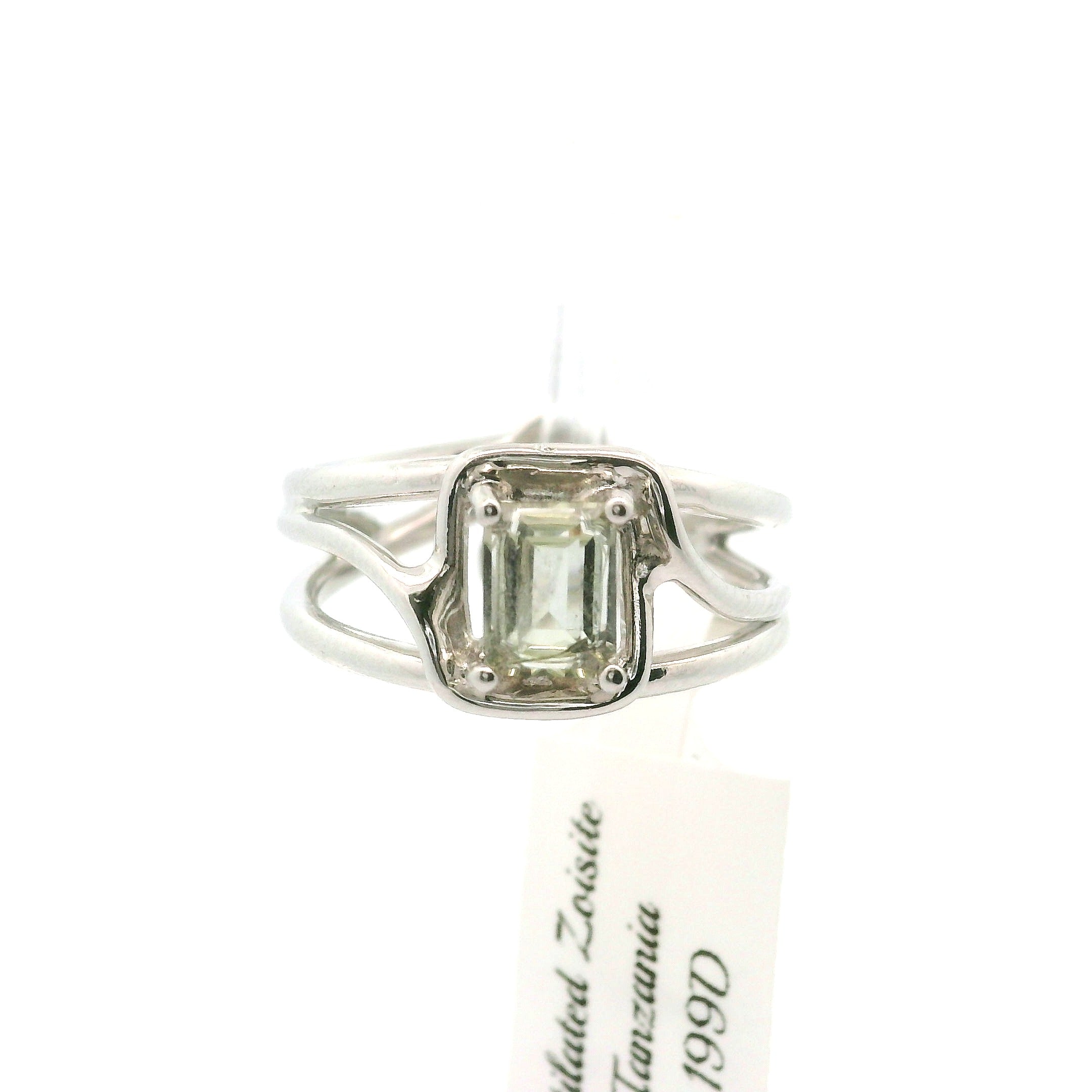 Rutilated Zoisite Cuff Ring .925 Silver for Elevating your Consciousness
