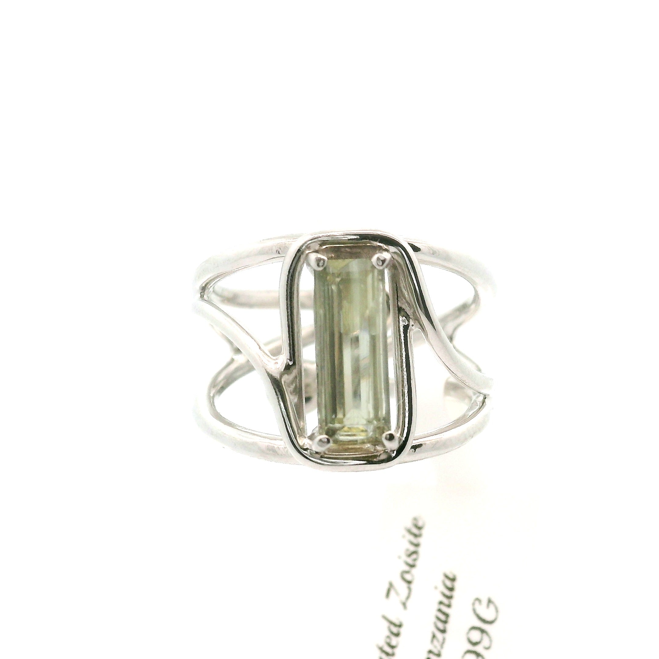 Rutilated Zoisite Cuff Ring .925 Silver for Elevating your Consciousness