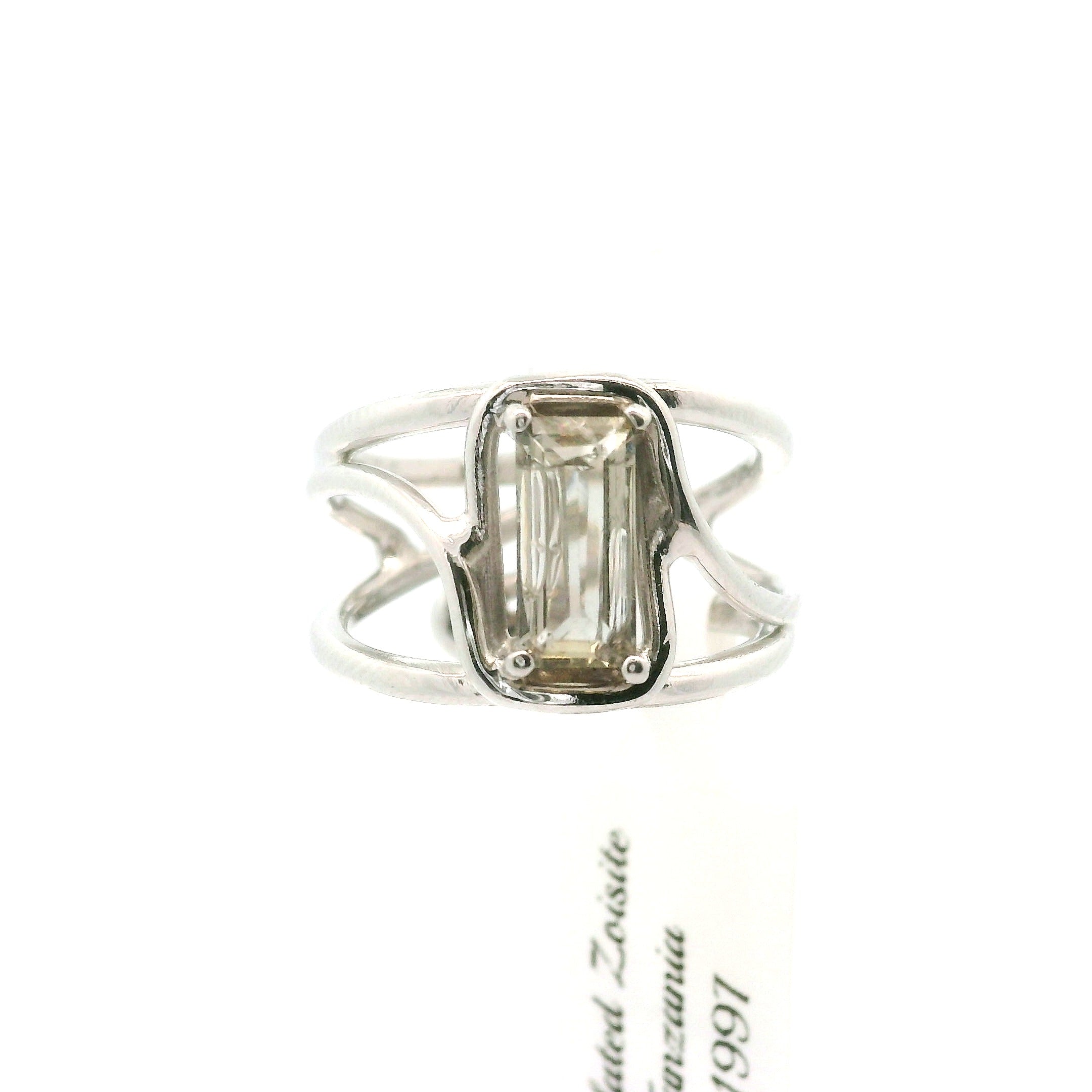 Rutilated Zoisite Cuff Ring .925 Silver for Elevating your Consciousness