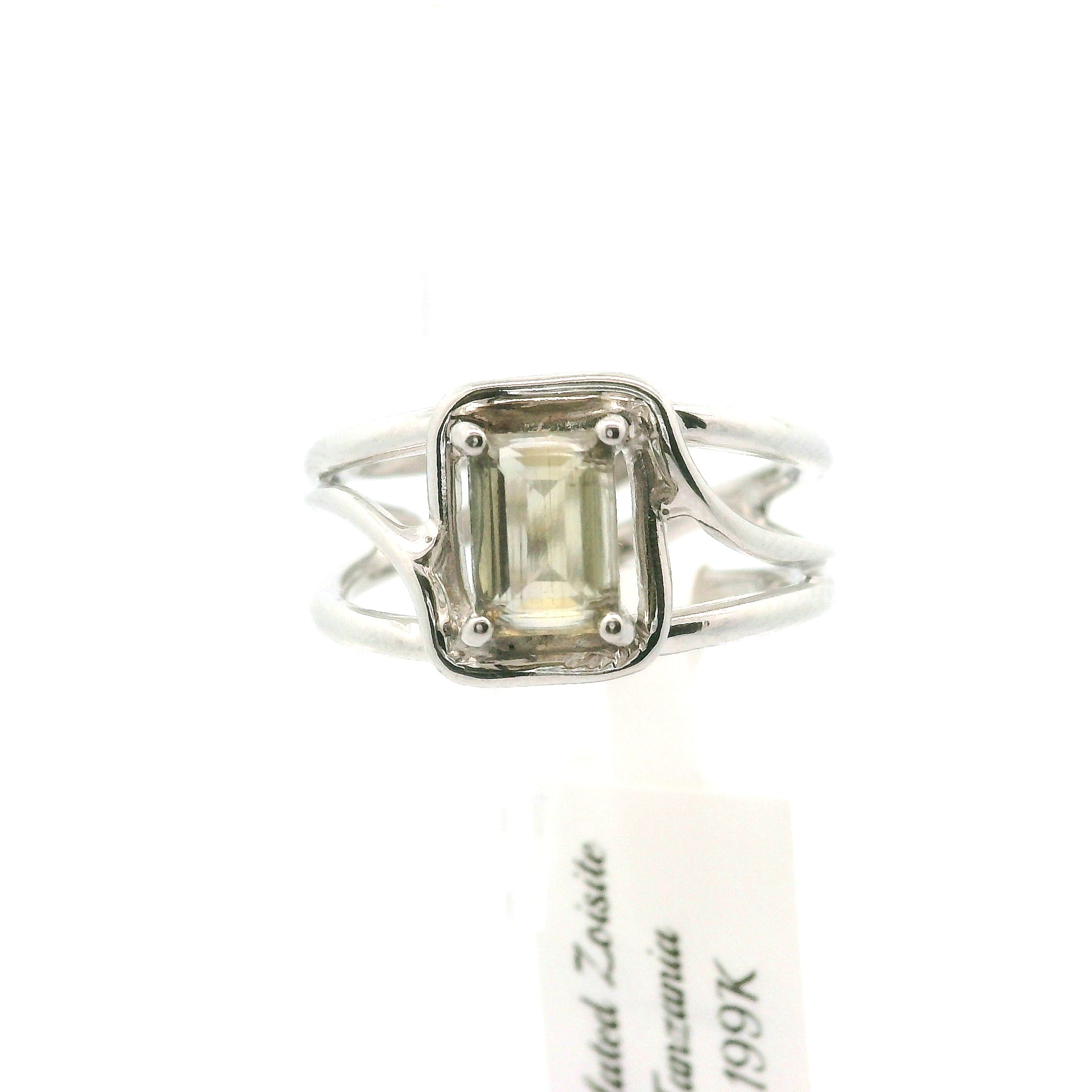 Rutilated Zoisite Cuff Ring .925 Silver for Elevating your Consciousness