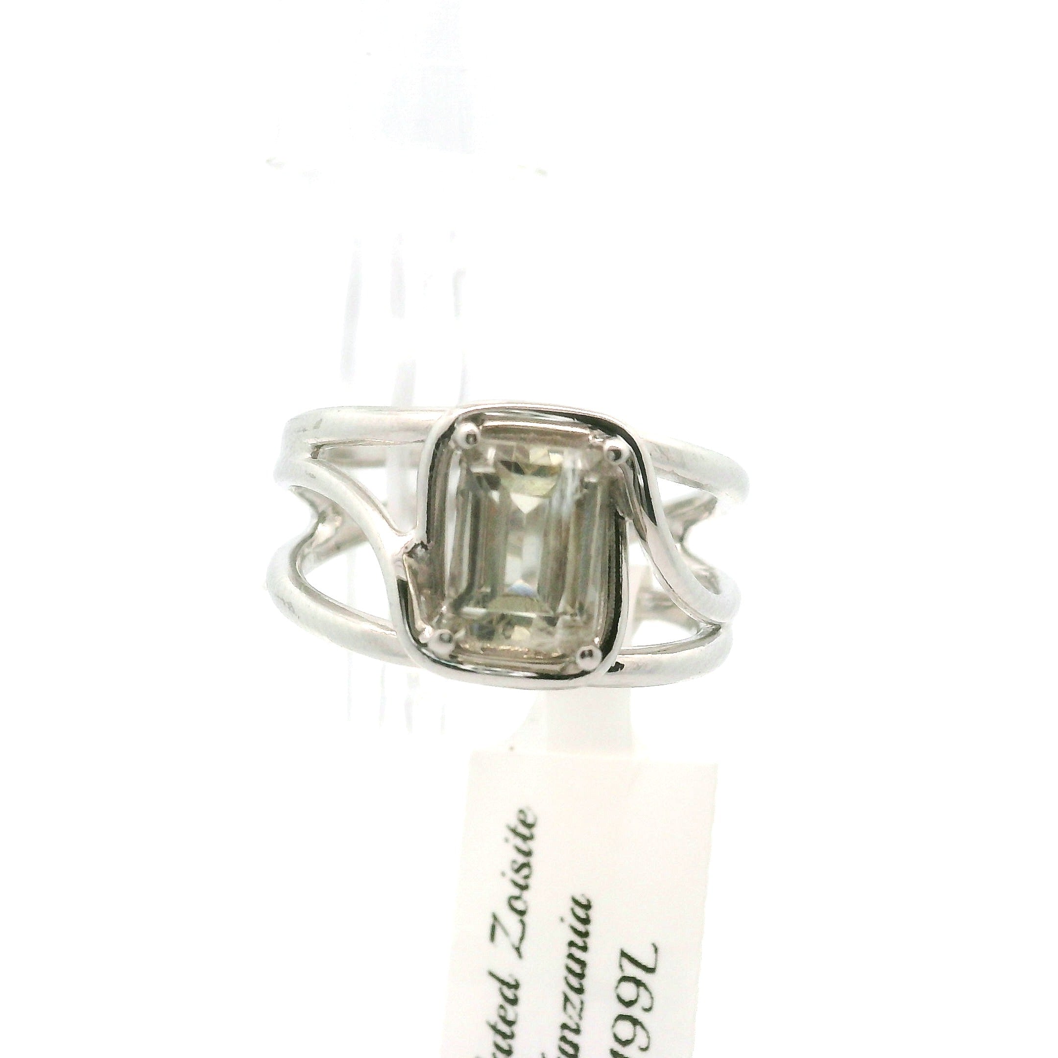 Rutilated Zoisite Cuff Ring .925 Silver for Elevating your Consciousness