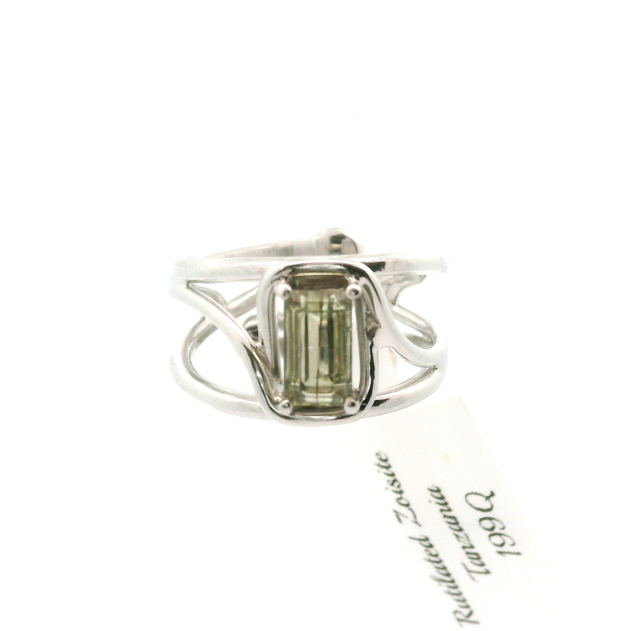Rutilated Zoisite Cuff Ring .925 Silver for Elevating your Consciousness