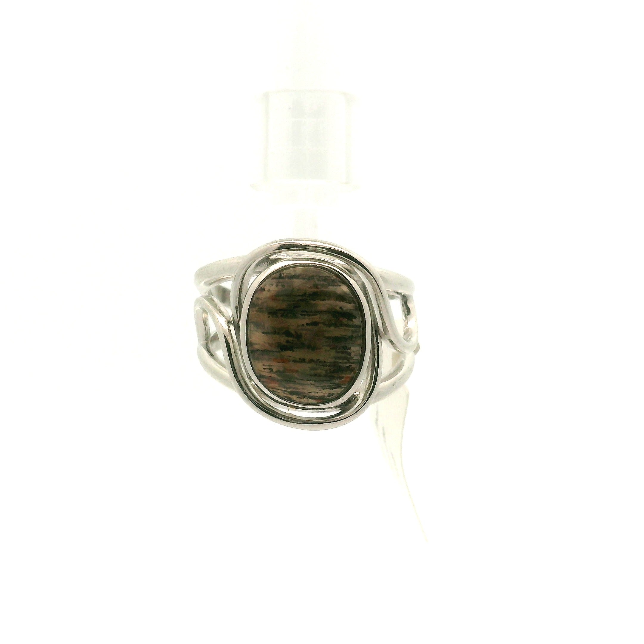Black Moonstone with Sunstone Cuff Ring .925 Silver for Creation, Divine Feminine, & Manifestation