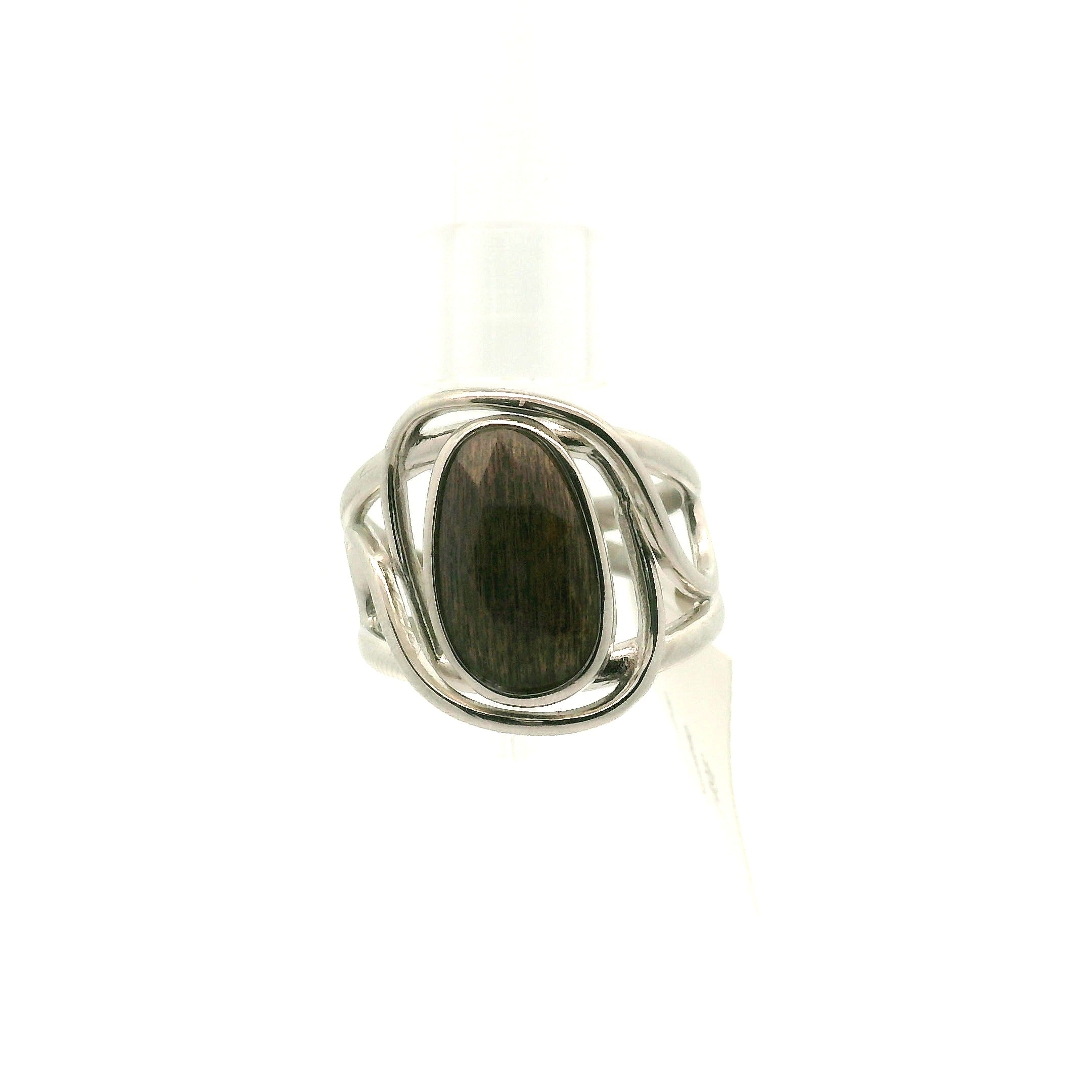 Black Moonstone with Sunstone Cuff Ring .925 Silver for Creation, Divine Feminine, & Manifestation