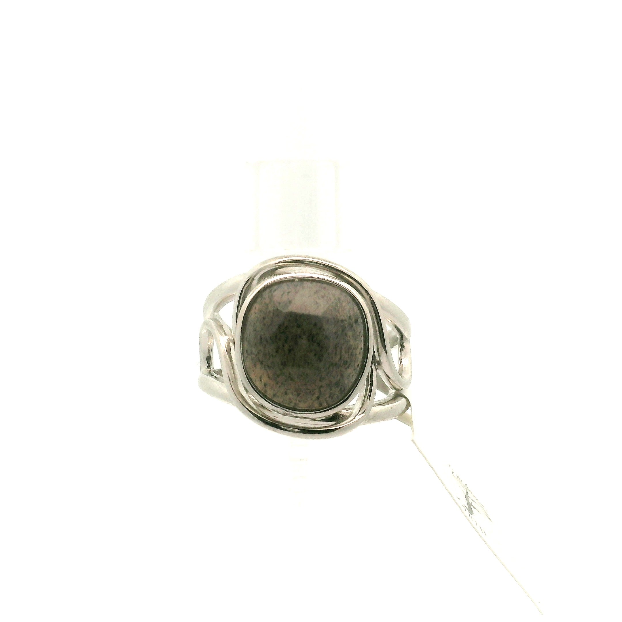 Black Moonstone with Sunstone Cuff Ring .925 Silver for Creation, Divine Feminine, & Manifestation