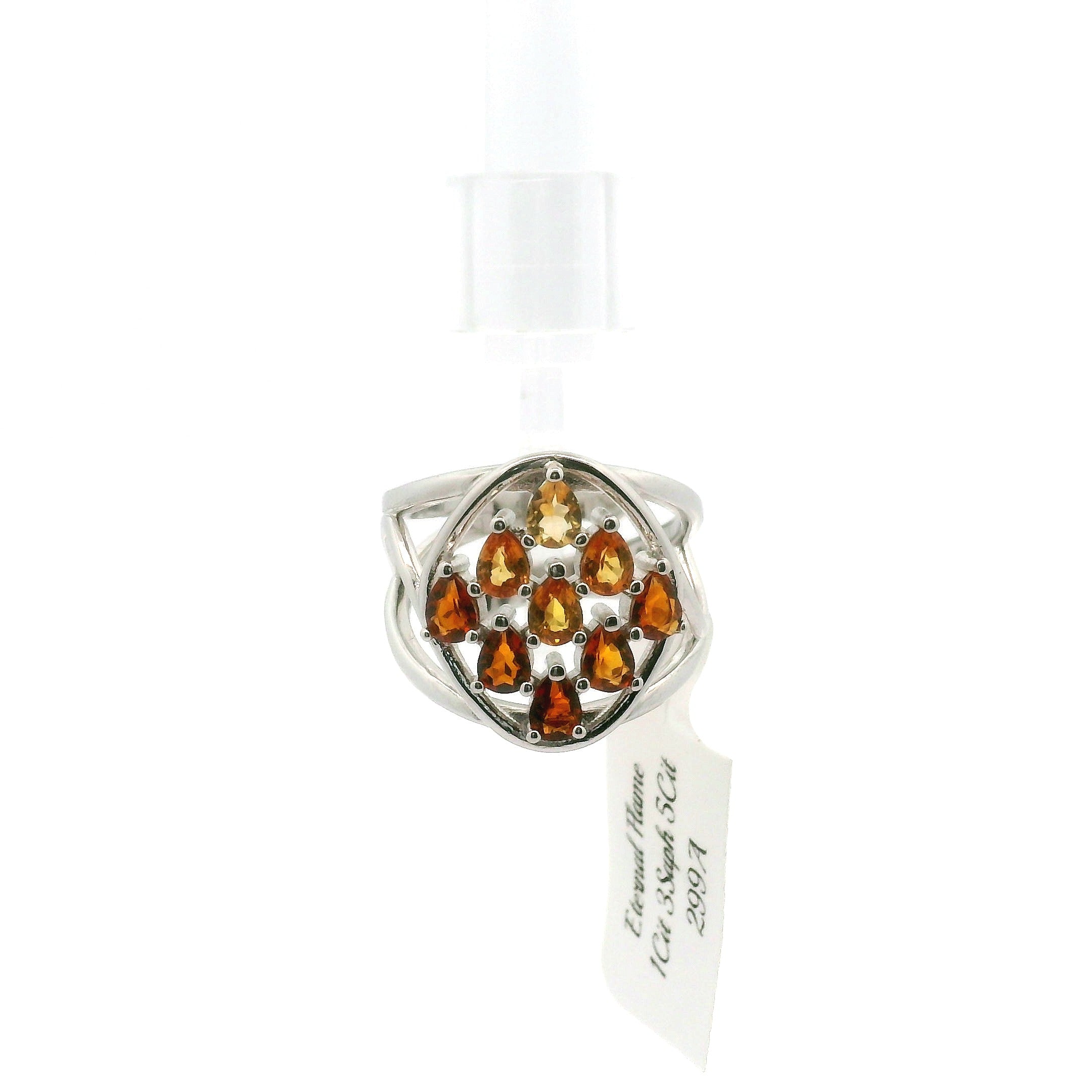 9 Stone Crystal Chandelier Cuff Ring .925 Silver for Healing, Intention Setting and Manifesting your Desires