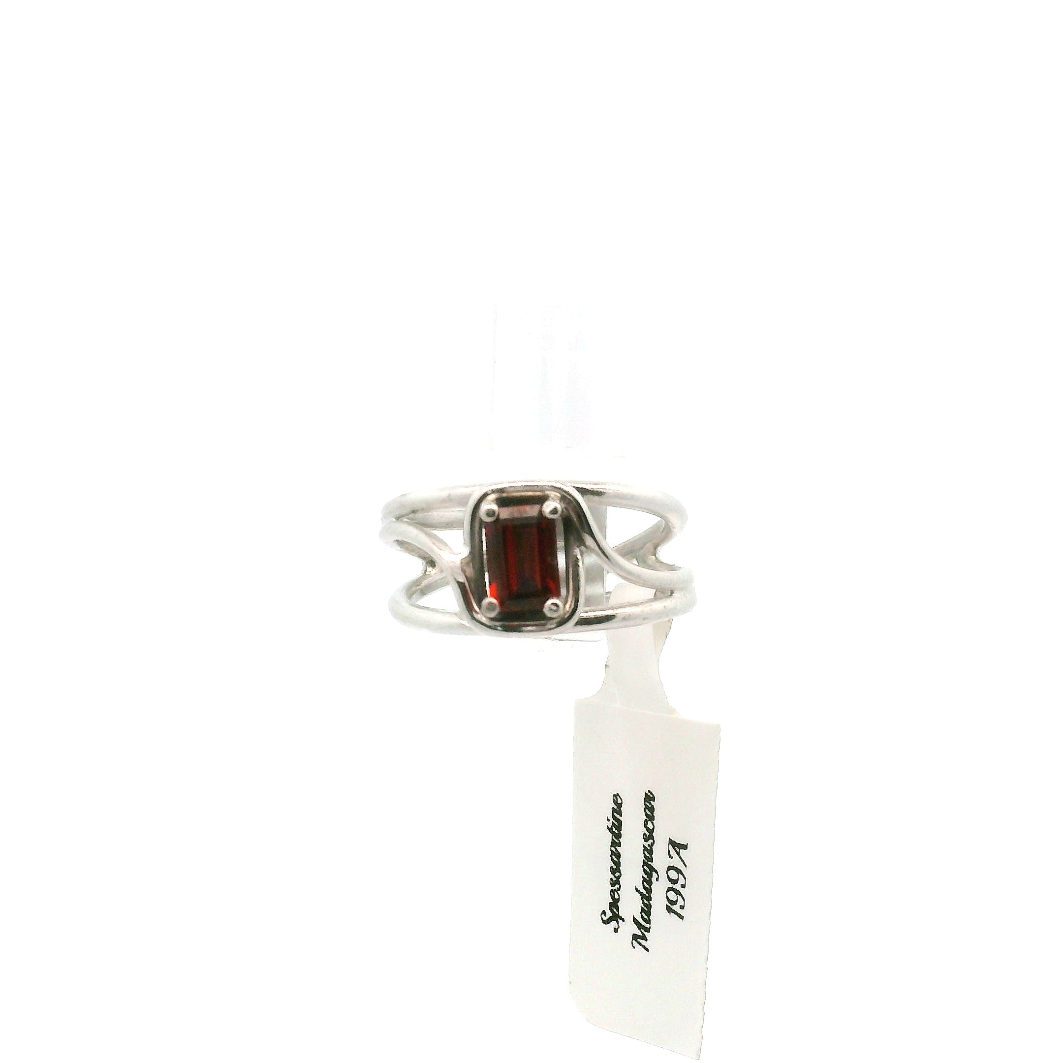 Spessartine Garnet Cuff Ring .925 Silver for Passion and Manifestation