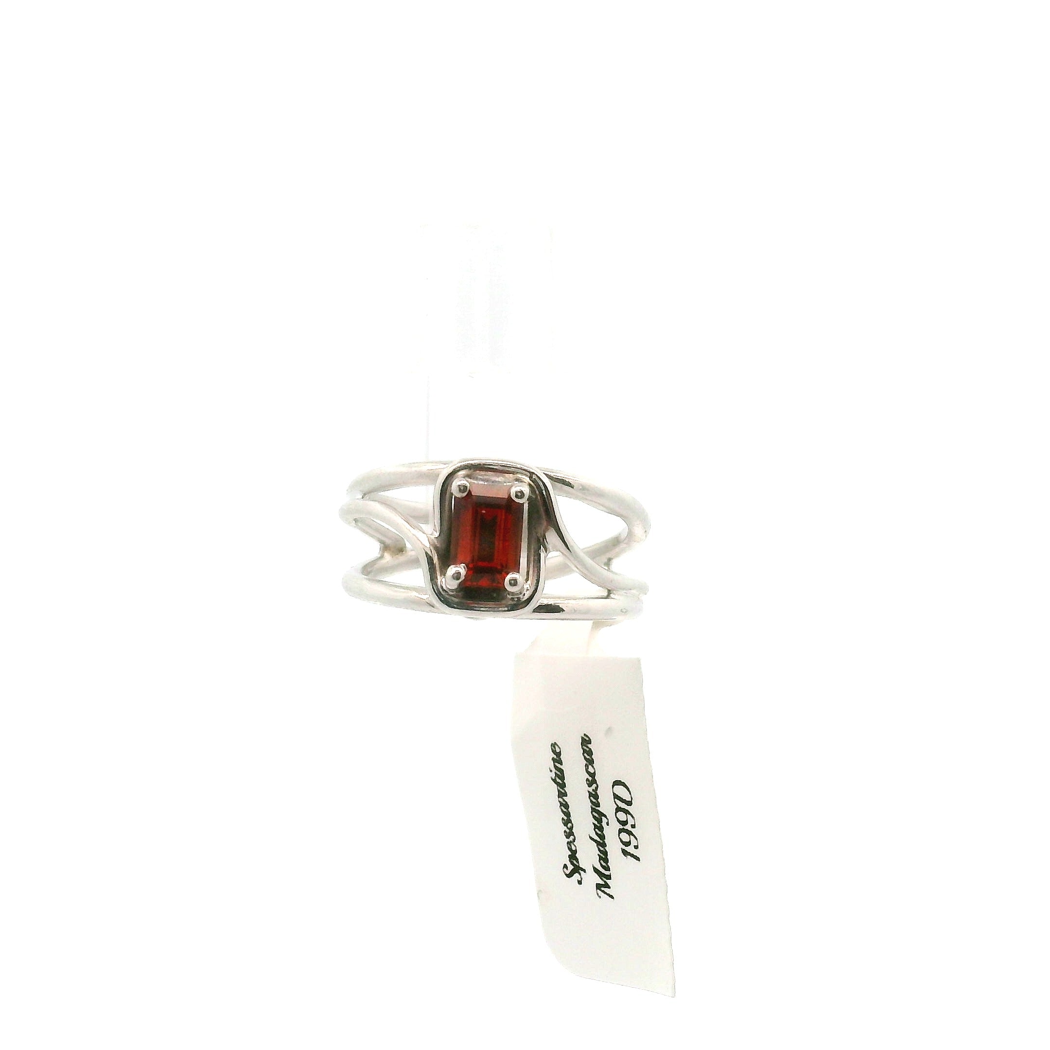 Spessartine Garnet Cuff Ring .925 Silver for Passion and Manifestation
