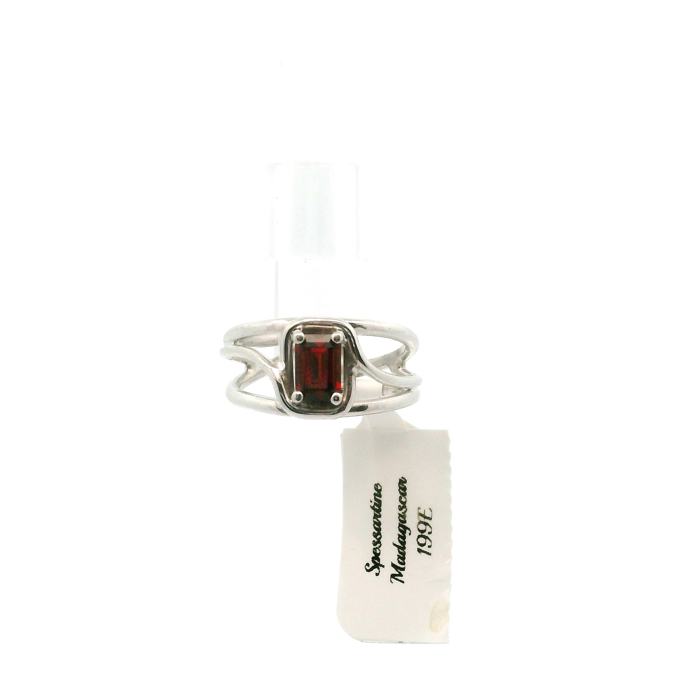 Spessartine Garnet Cuff Ring .925 Silver for Passion and Manifestation