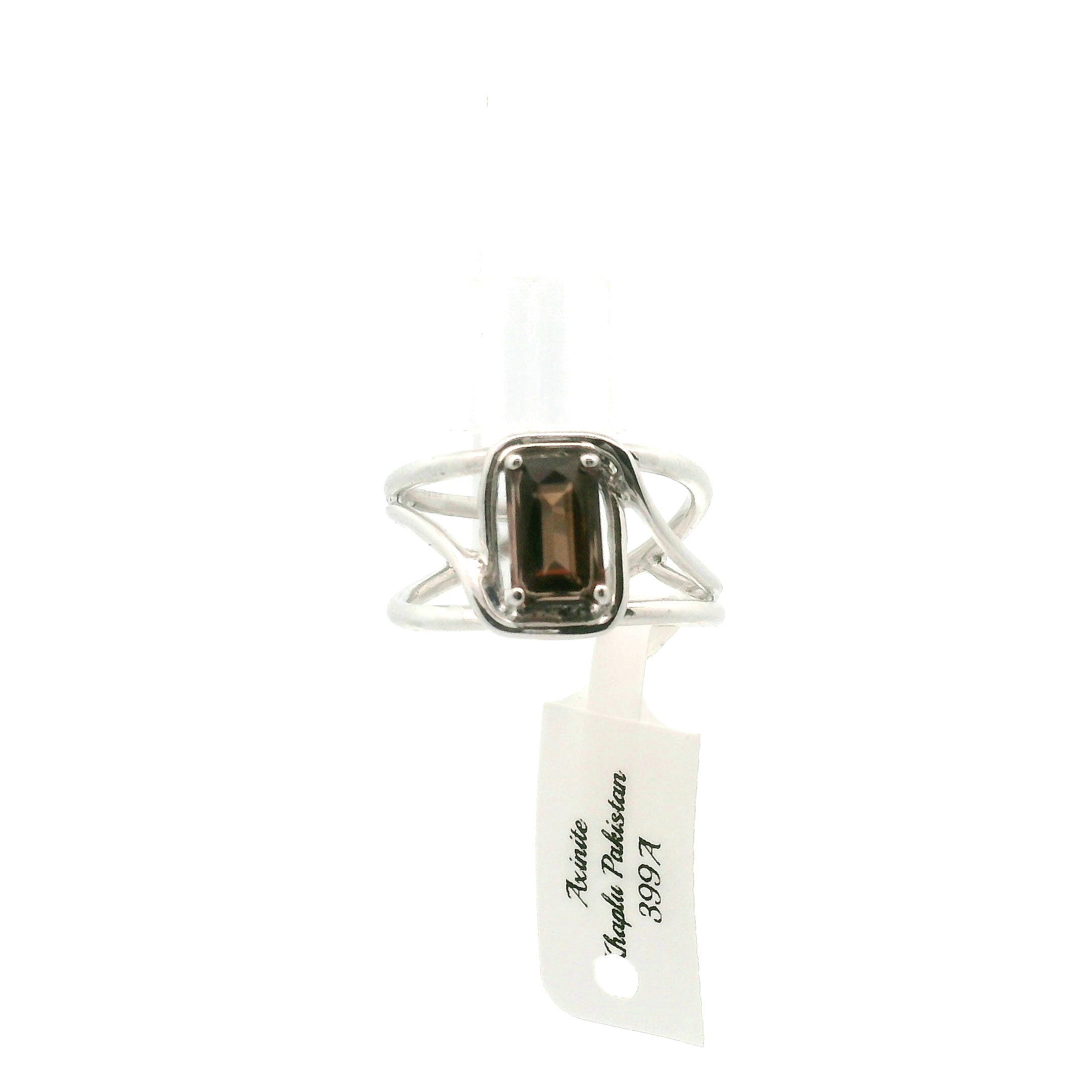 Axinite Cuff Ring .925 Silver for Awareness, Communication and Meditation